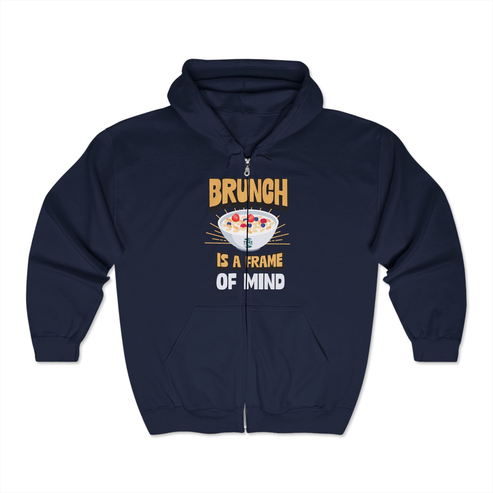 Brunch Vibes Unisex Hooded Sweatshirt, Frame of Mind Full Zip Hoodie, Morning Breakfast Jumper, Weekend Brunch Attire, Cozy Brunch Outfit