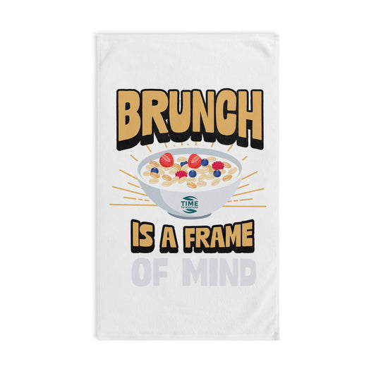 Brunch Vibes hand towel with a chic and playful design, perfect for foodies and brunch lovers, adding personality to any kitchen.