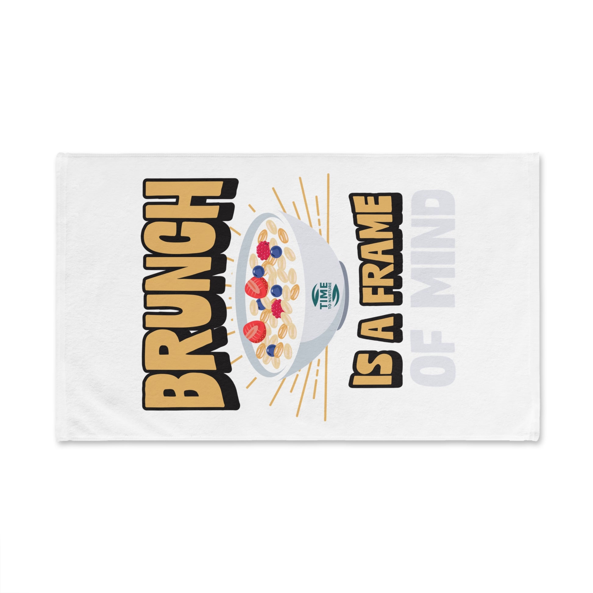 Brunch Vibes hand towel with a chic and playful design, perfect for foodies and brunch lovers, adding personality to any kitchen.