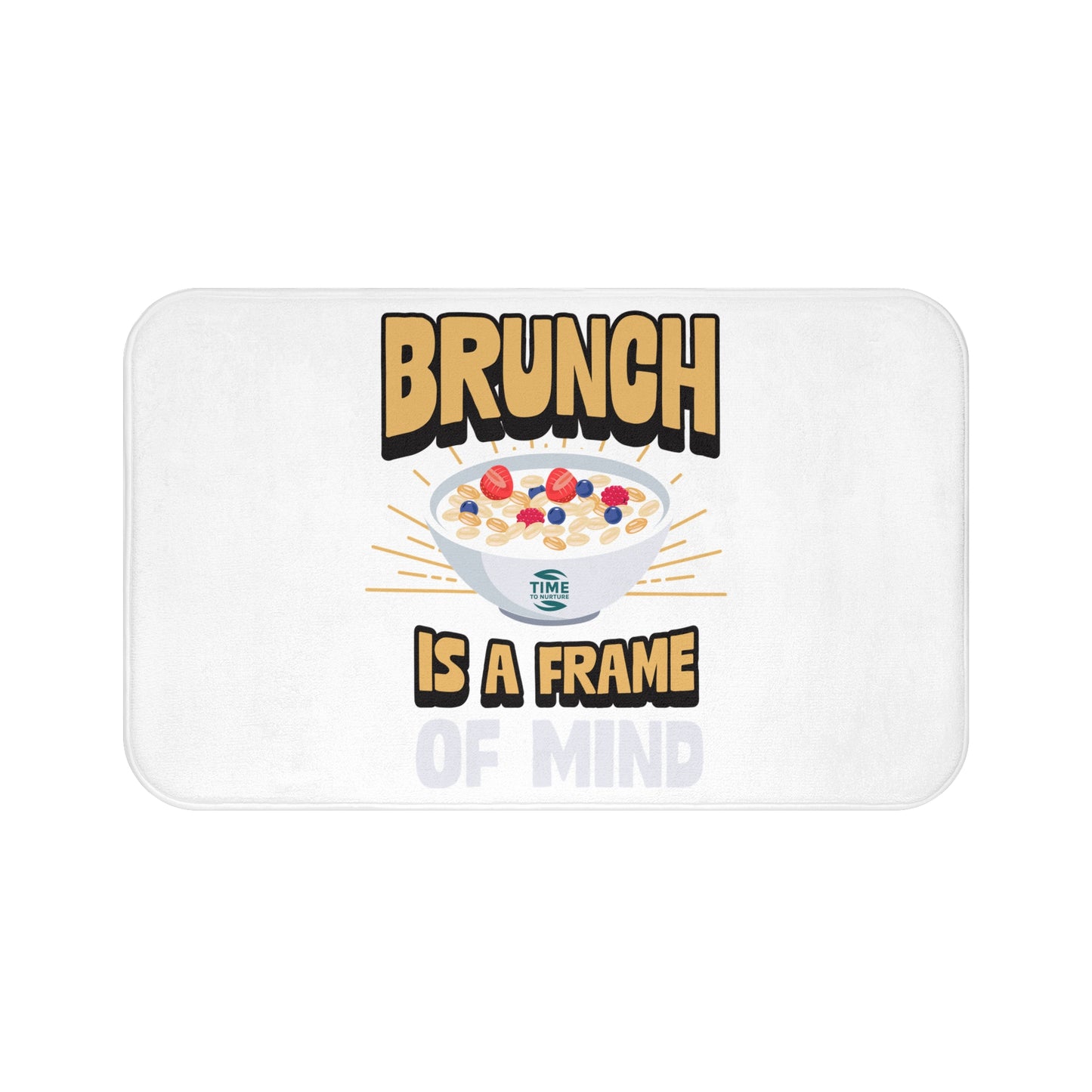 Brunch bath mat with a fun and playful design, perfect for kitchens and bathrooms. A unique home accessory that adds a cozy vibe, making it an ideal gift for foodies and brunch lovers.