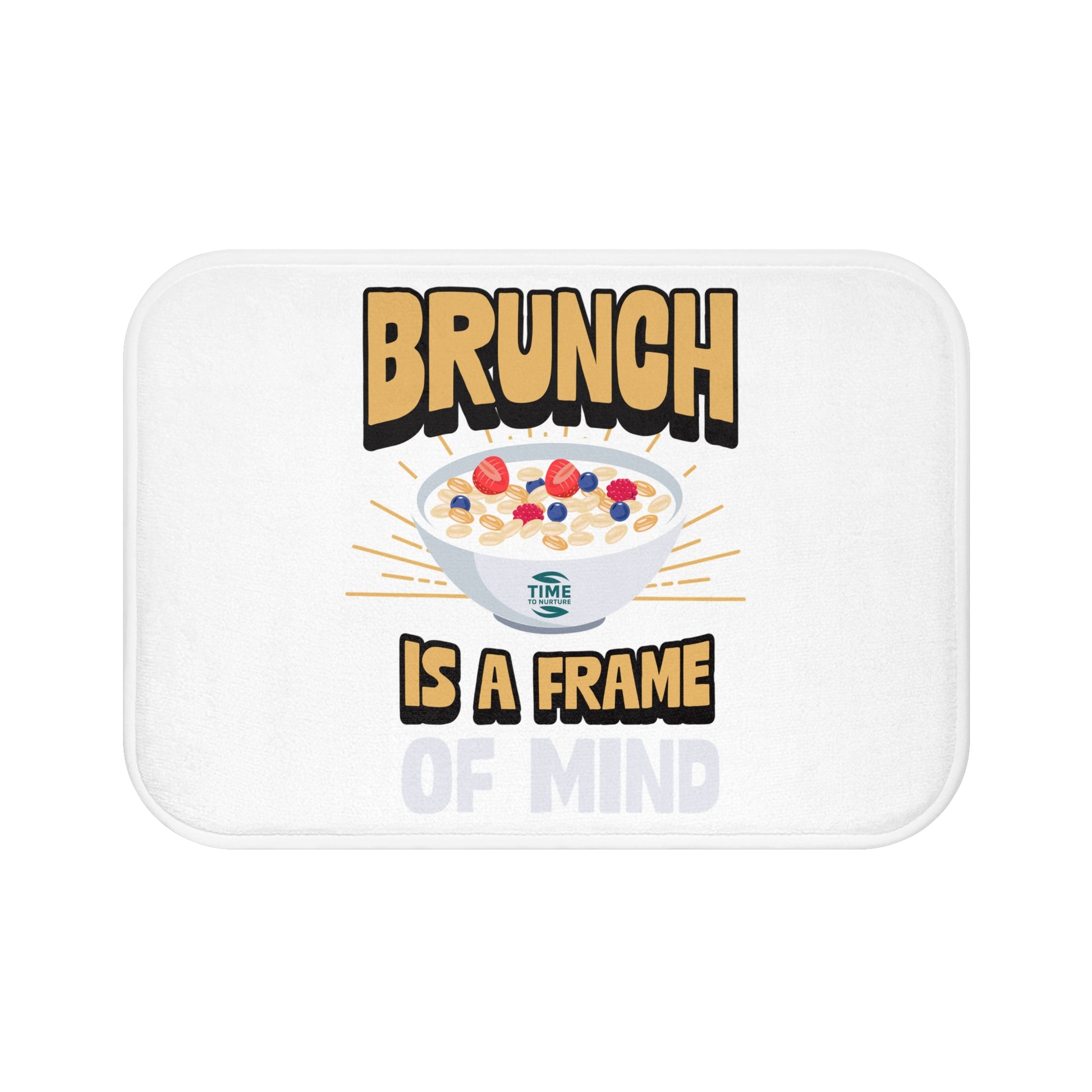 Brunch bath mat with a fun and playful design, perfect for kitchens and bathrooms. A unique home accessory that adds a cozy vibe, making it an ideal gift for foodies and brunch lovers.