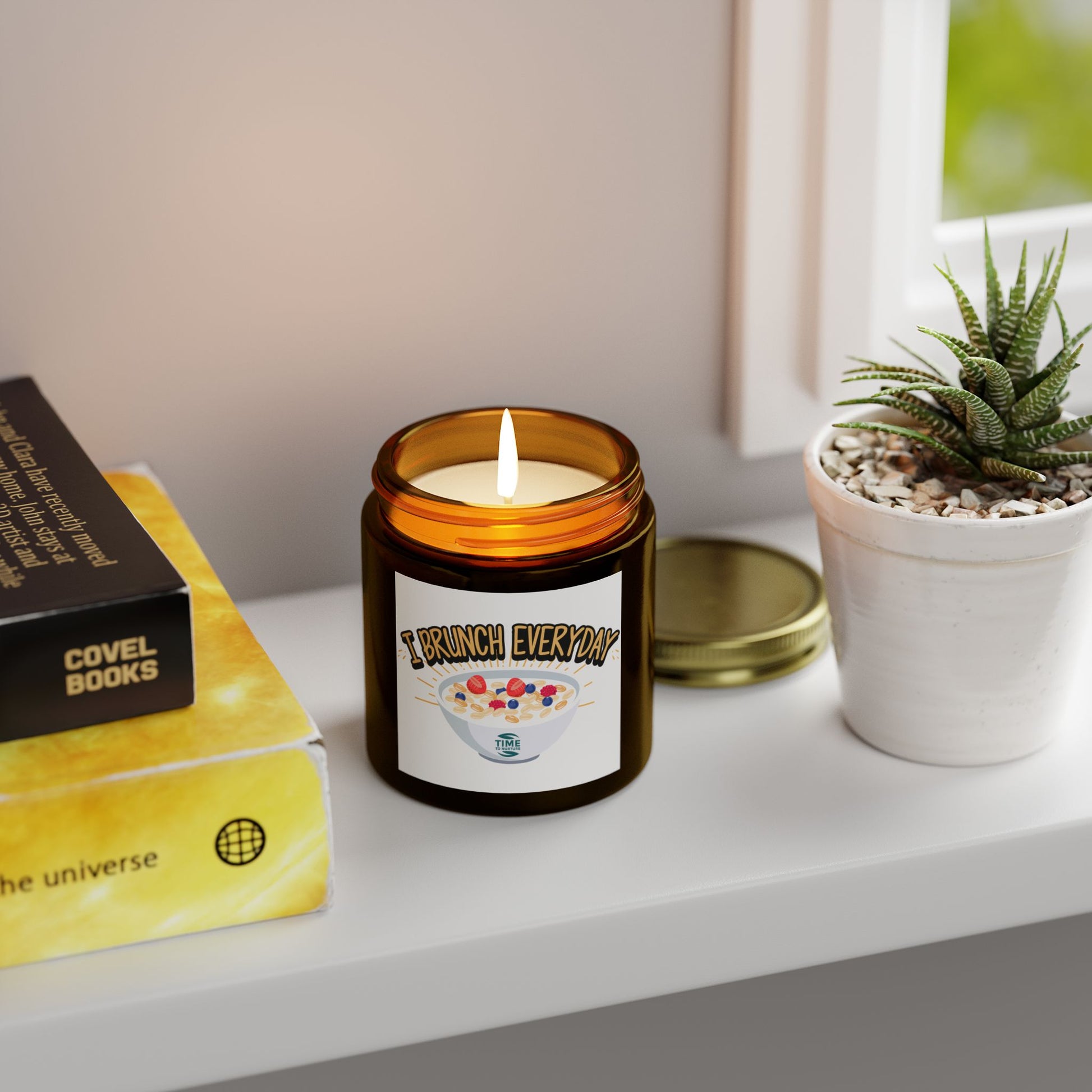 I Brunch Every Day scented candles in coconut apricot wax, available in 4 oz and 9 oz sizes. Ideal retirement gift for brunch lovers and home decor enthusiasts. Features multiple luxurious scents to choose from.