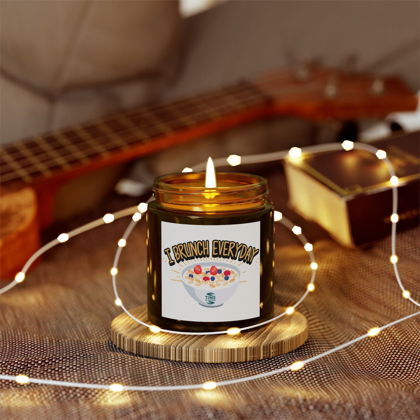 I Brunch Every Day scented candles in coconut apricot wax, available in 4 oz and 9 oz sizes. Ideal retirement gift for brunch lovers and home decor enthusiasts. Features multiple luxurious scents to choose from.