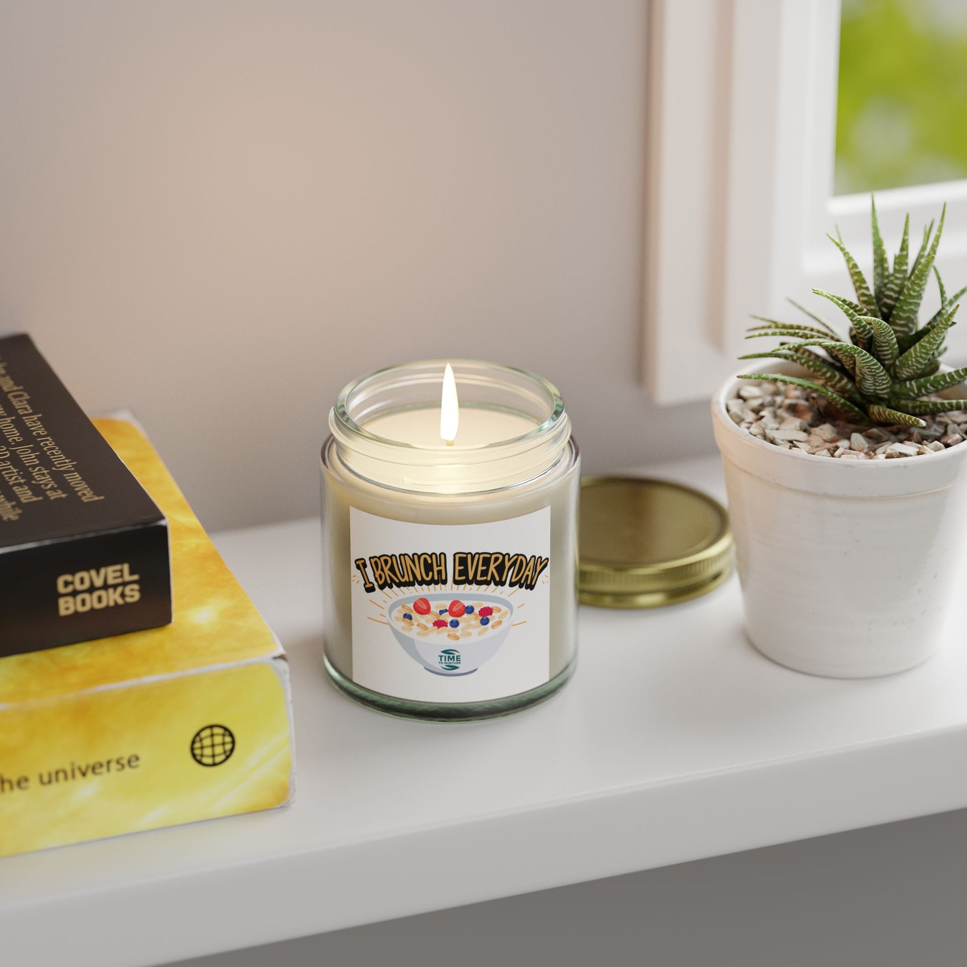 I Brunch Every Day scented candles in coconut apricot wax, available in 4 oz and 9 oz sizes. Ideal retirement gift for brunch lovers and home decor enthusiasts. Features multiple luxurious scents to choose from.