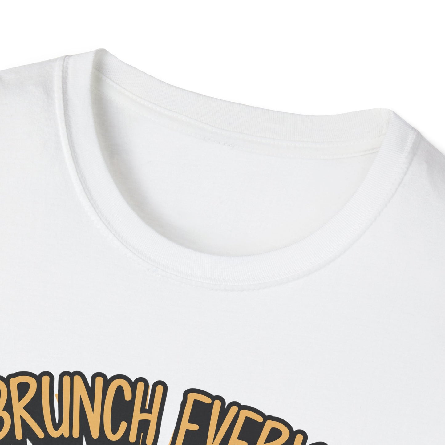 "I Brunch Every Day" unisex softstyle t-shirt, ethically made with superior comfort and durability, offering timeless style for everyday wear or as a fun digital brunch retirement gag gift.