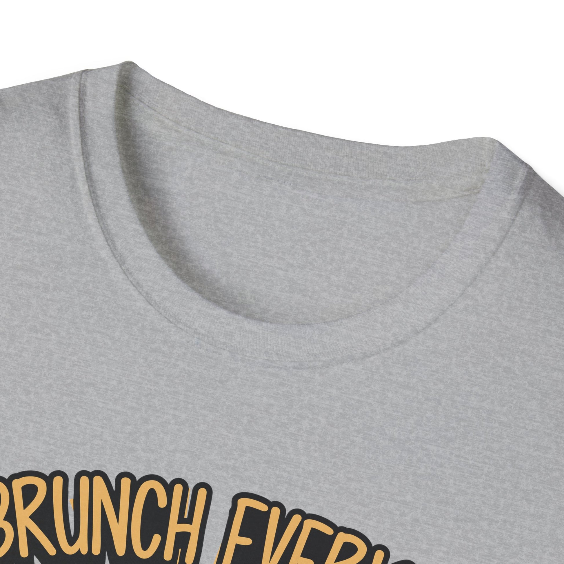 "I Brunch Every Day" unisex softstyle t-shirt, ethically made with superior comfort and durability, offering timeless style for everyday wear or as a fun digital brunch retirement gag gift.