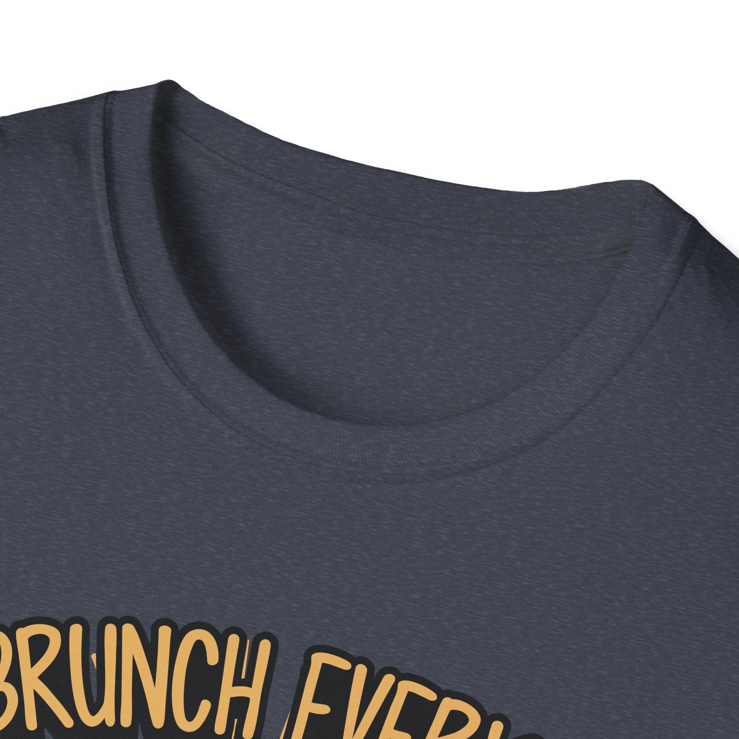 "I Brunch Every Day" unisex softstyle t-shirt, ethically made with superior comfort and durability, offering timeless style for everyday wear or as a fun digital brunch retirement gag gift.