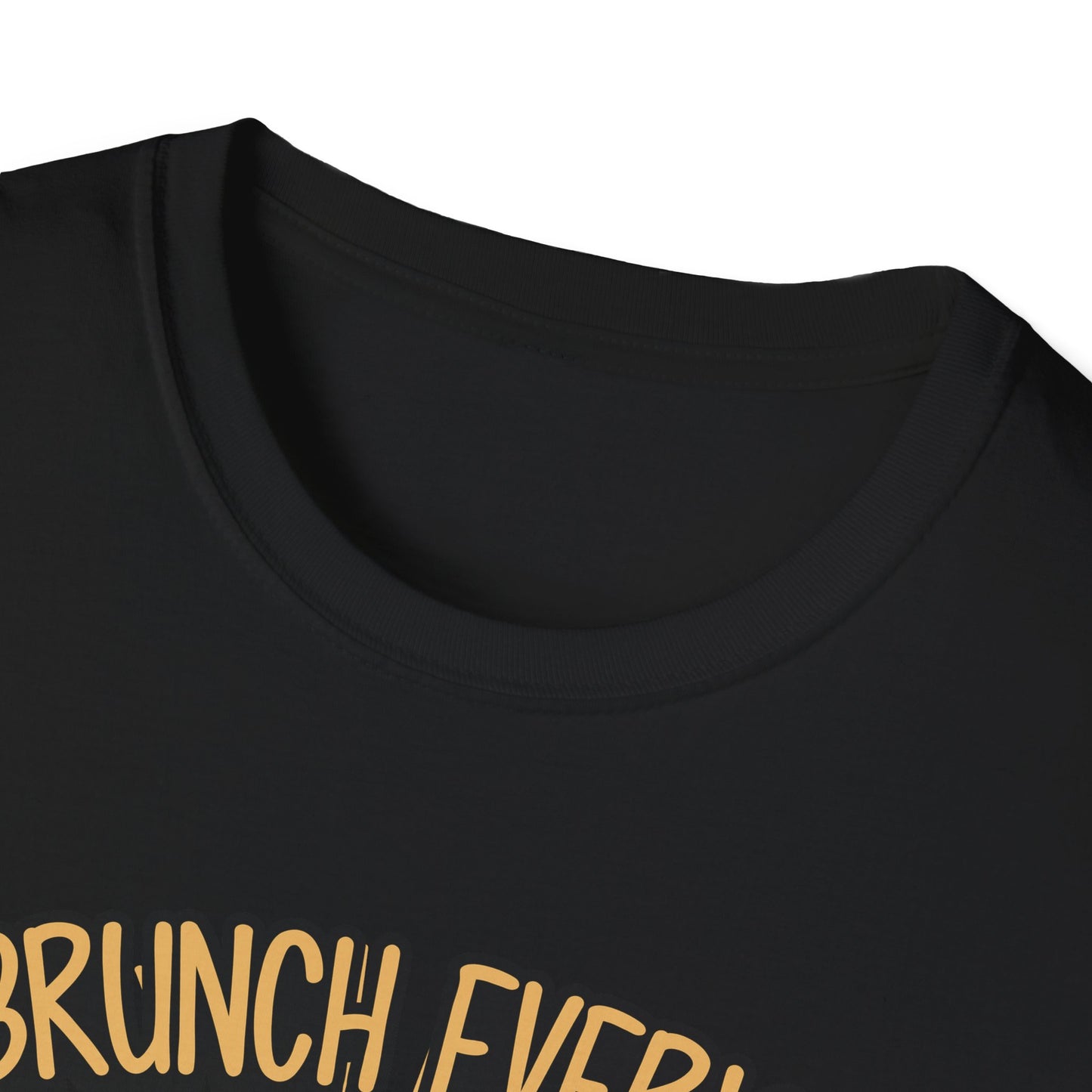 "I Brunch Every Day" unisex softstyle t-shirt, ethically made with superior comfort and durability, offering timeless style for everyday wear or as a fun digital brunch retirement gag gift.