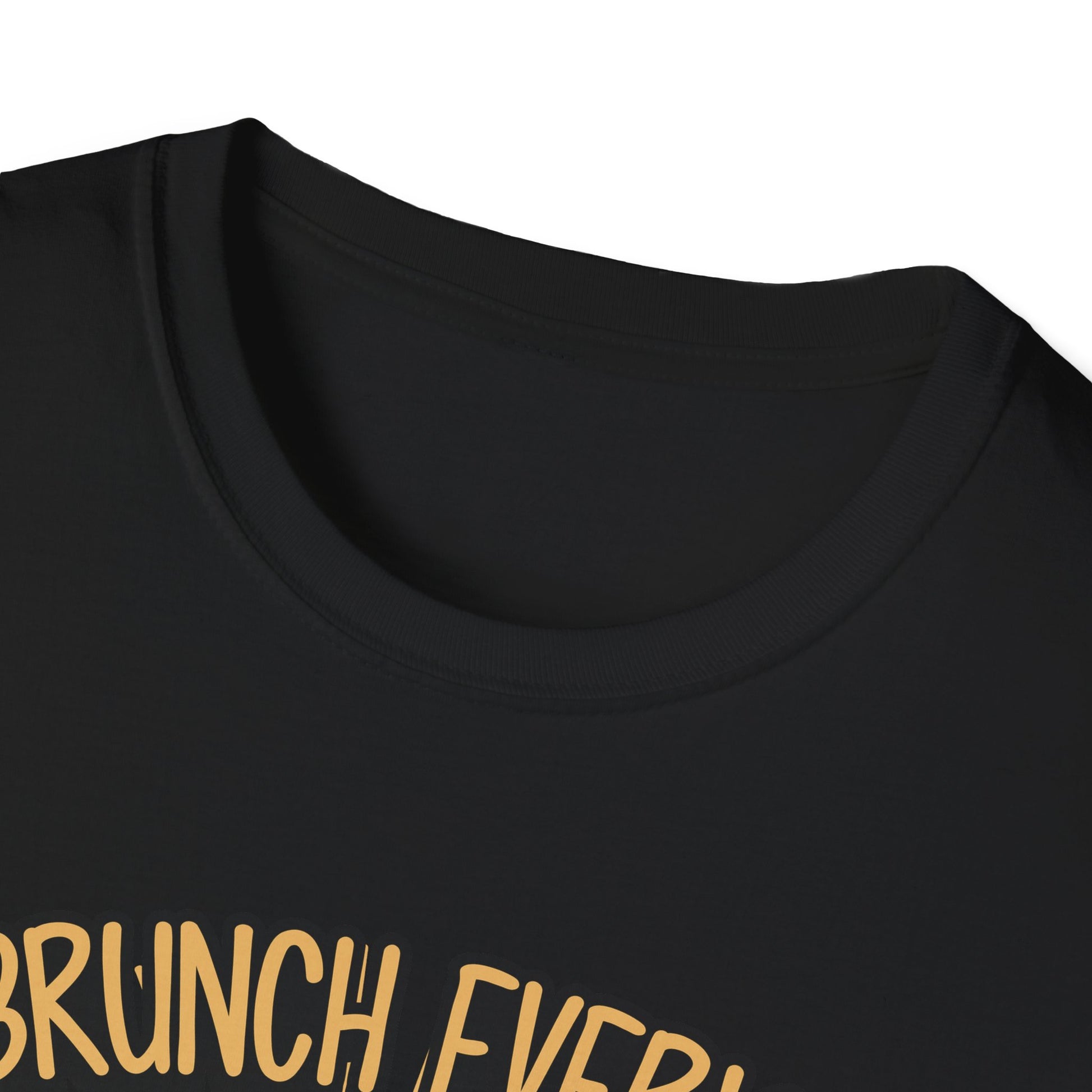 "I Brunch Every Day" unisex softstyle t-shirt, ethically made with superior comfort and durability, offering timeless style for everyday wear or as a fun digital brunch retirement gag gift.