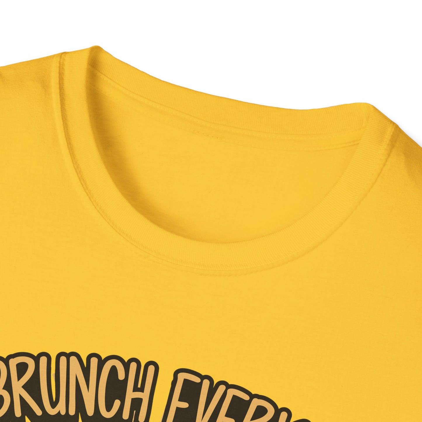 "I Brunch Every Day" unisex softstyle t-shirt, ethically made with superior comfort and durability, offering timeless style for everyday wear or as a fun digital brunch retirement gag gift.