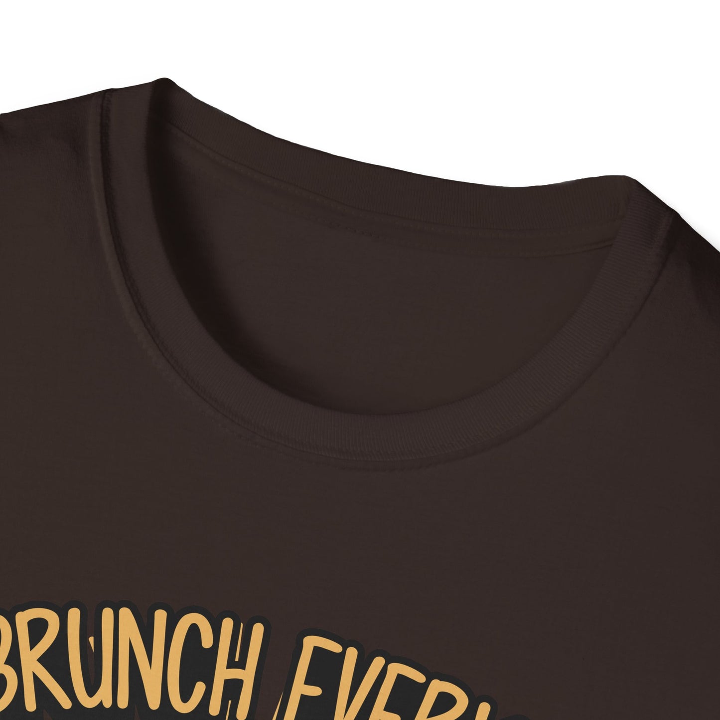 "I Brunch Every Day" unisex softstyle t-shirt, ethically made with superior comfort and durability, offering timeless style for everyday wear or as a fun digital brunch retirement gag gift.