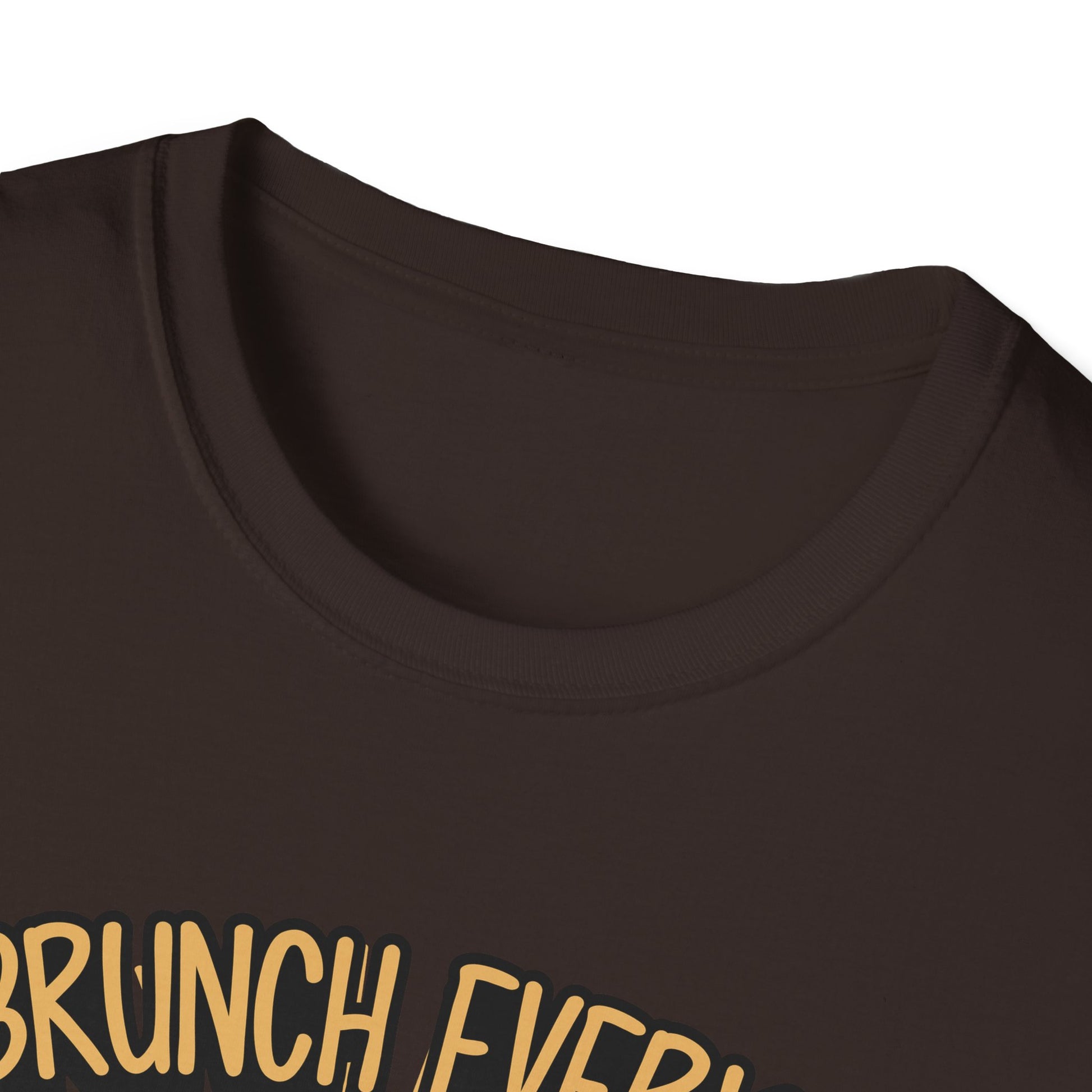 "I Brunch Every Day" unisex softstyle t-shirt, ethically made with superior comfort and durability, offering timeless style for everyday wear or as a fun digital brunch retirement gag gift.
