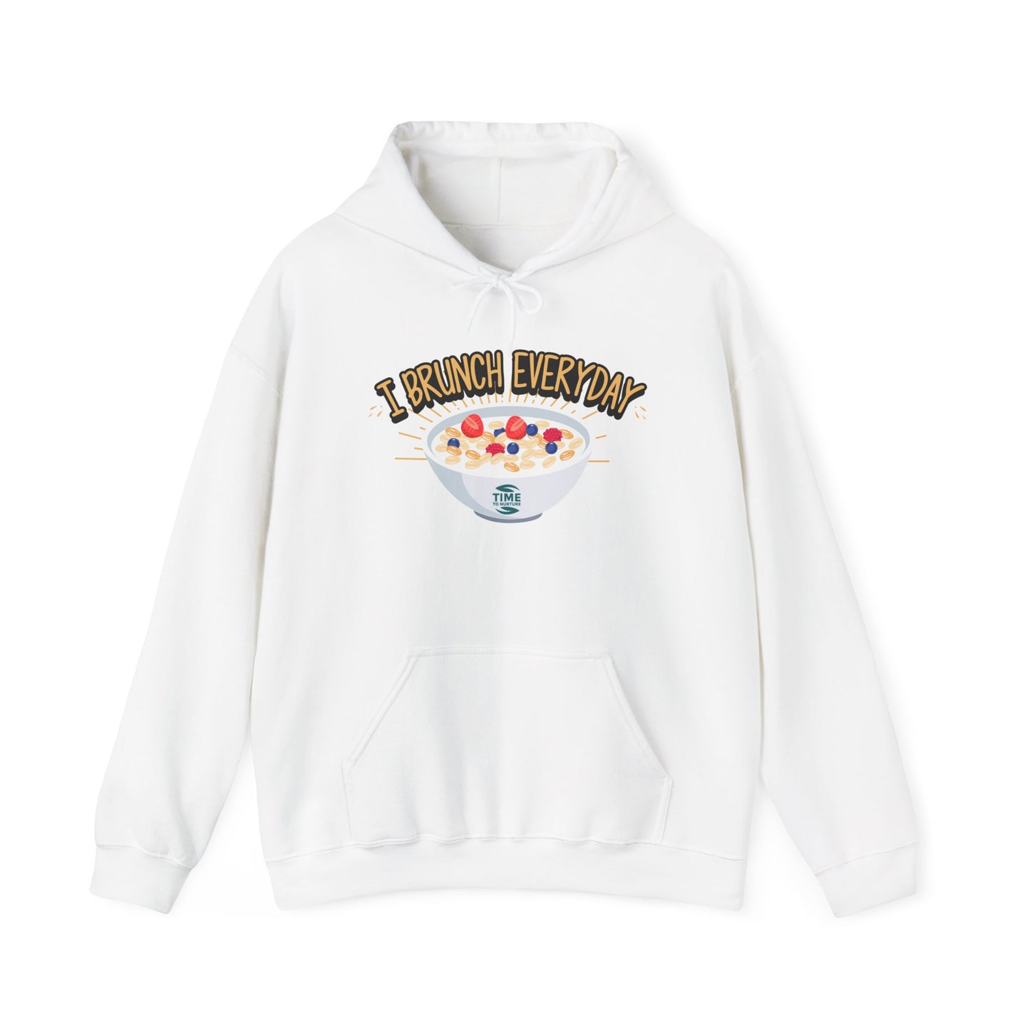 I Brunch Everyday unisex hoodie, a comfy and relaxed fit pullover perfect for lazy Sundays, weekend vibes, and brunch lovers, ideal for cozy days and casual lounge outfits.