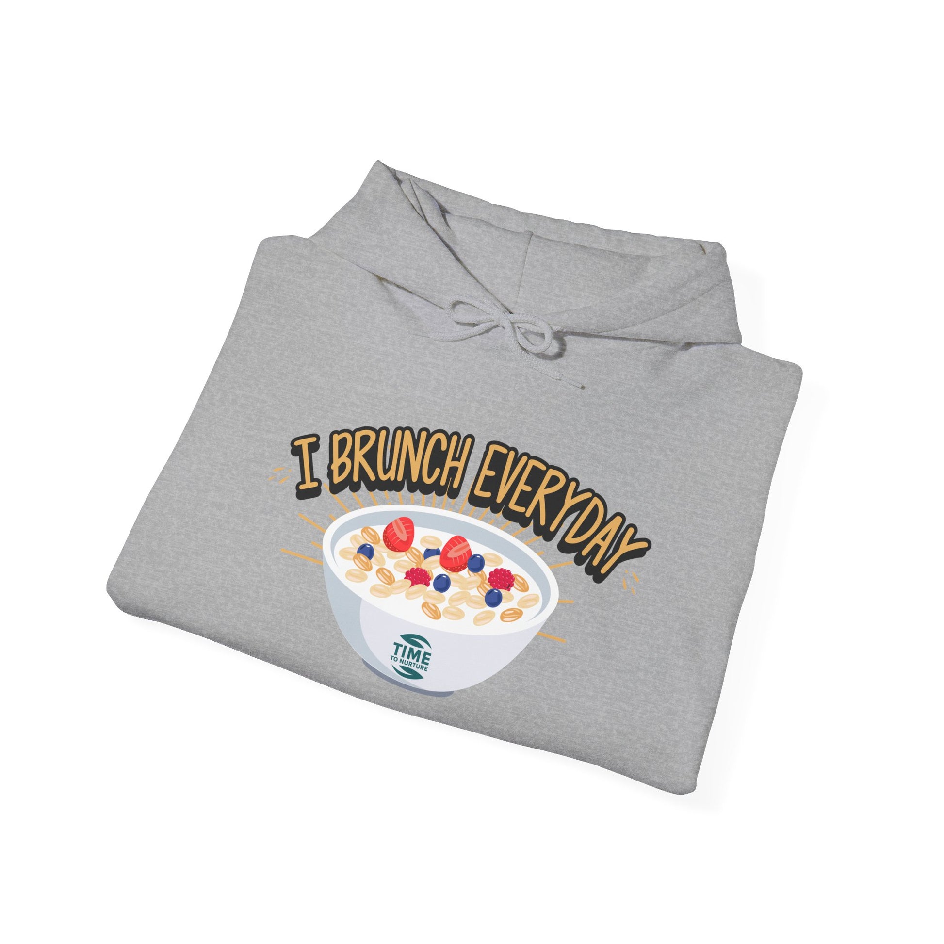 I Brunch Everyday unisex hoodie, a comfy and relaxed fit pullover perfect for lazy Sundays, weekend vibes, and brunch lovers, ideal for cozy days and casual lounge outfits.