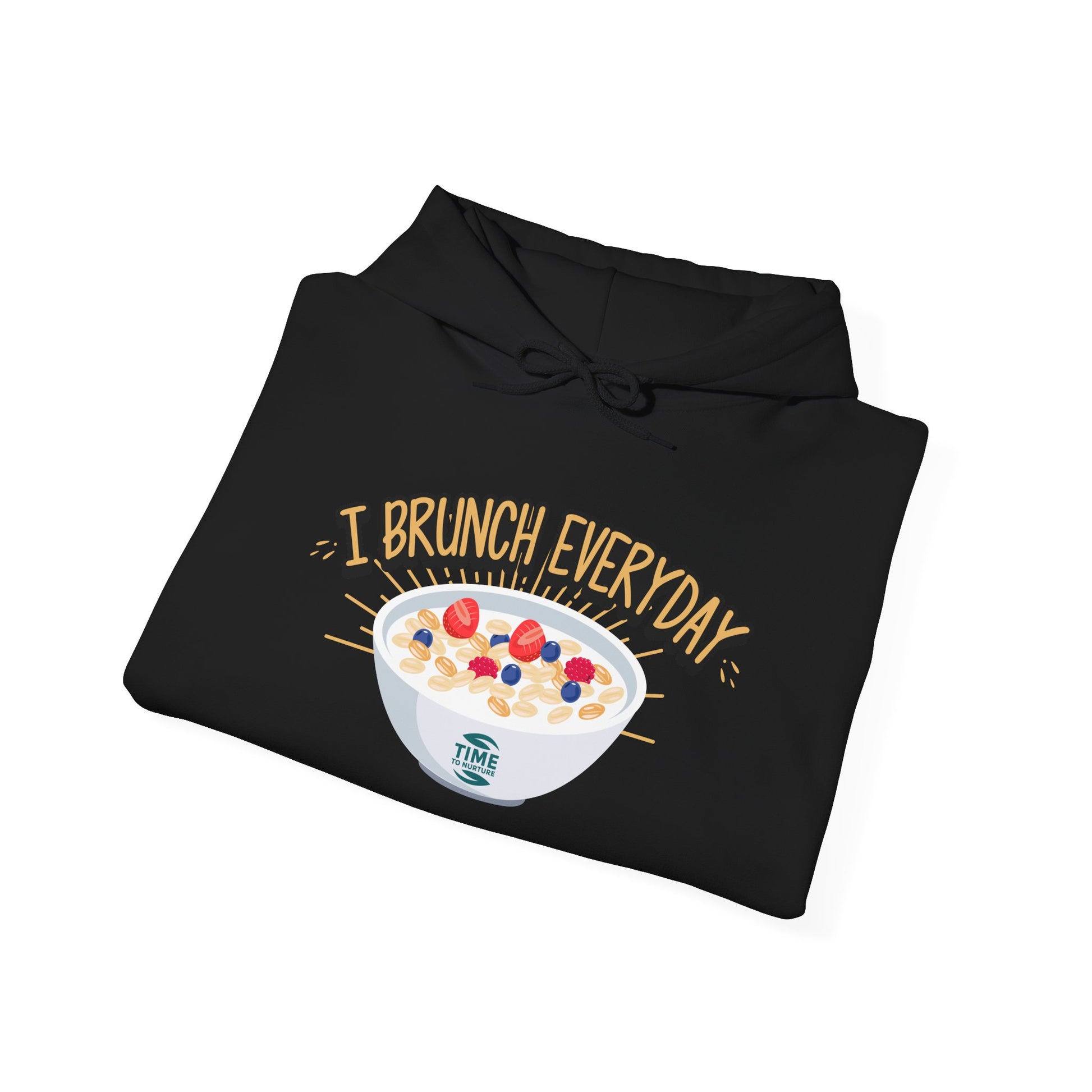 I Brunch Everyday unisex hoodie, a comfy and relaxed fit pullover perfect for lazy Sundays, weekend vibes, and brunch lovers, ideal for cozy days and casual lounge outfits.