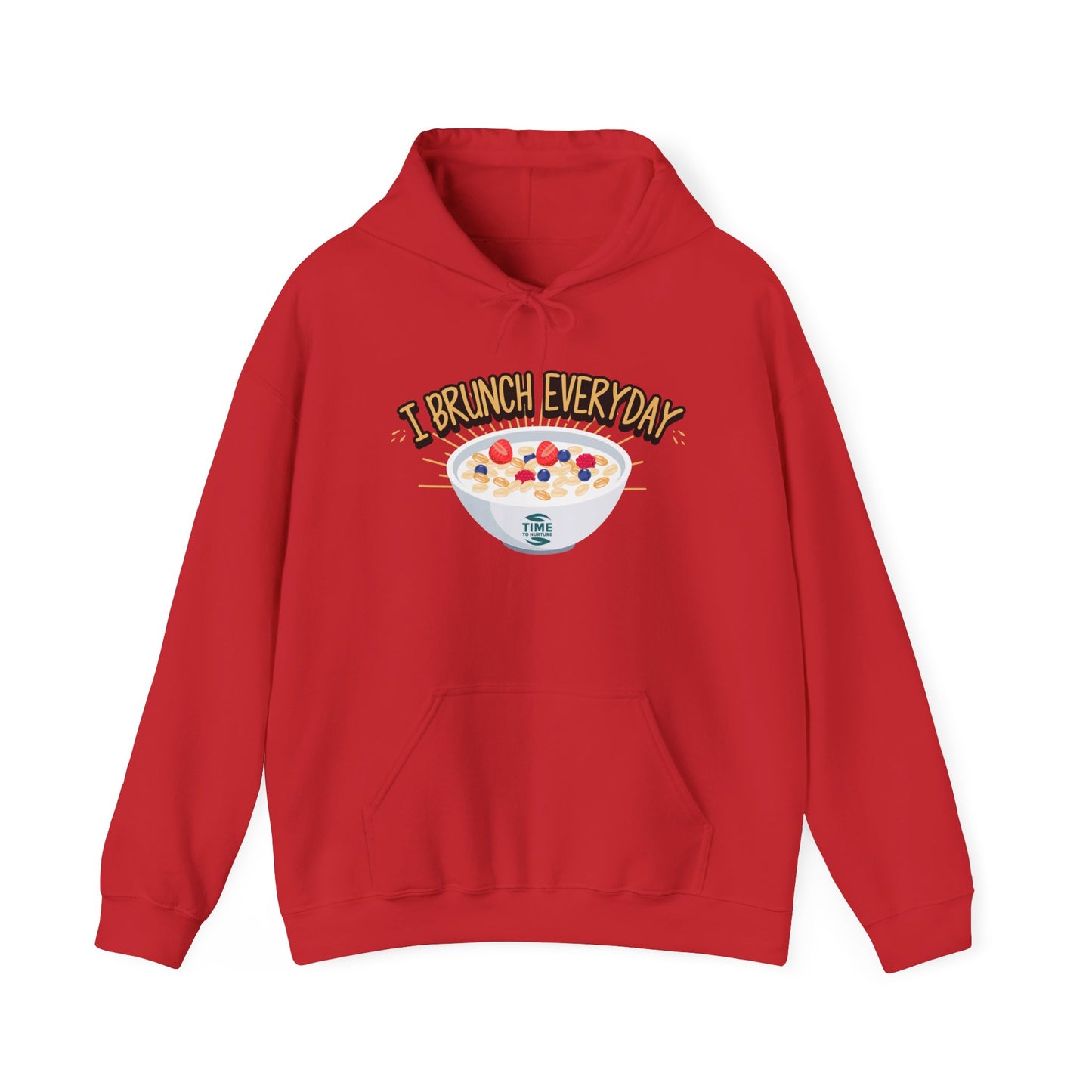 I Brunch Everyday unisex hoodie, a comfy and relaxed fit pullover perfect for lazy Sundays, weekend vibes, and brunch lovers, ideal for cozy days and casual lounge outfits.