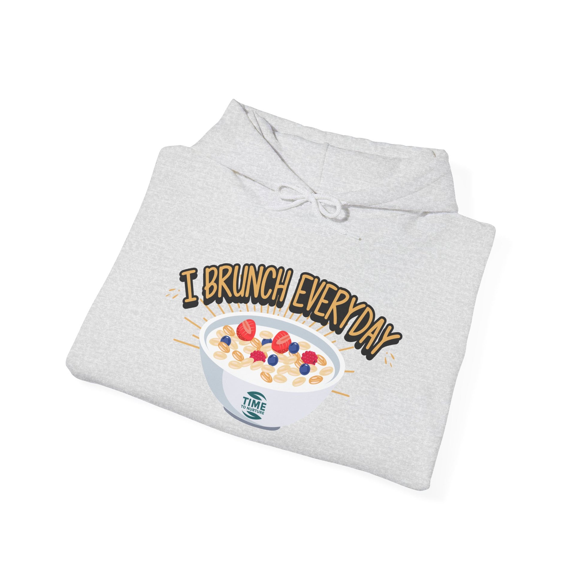 I Brunch Everyday unisex hoodie, a comfy and relaxed fit pullover perfect for lazy Sundays, weekend vibes, and brunch lovers, ideal for cozy days and casual lounge outfits.