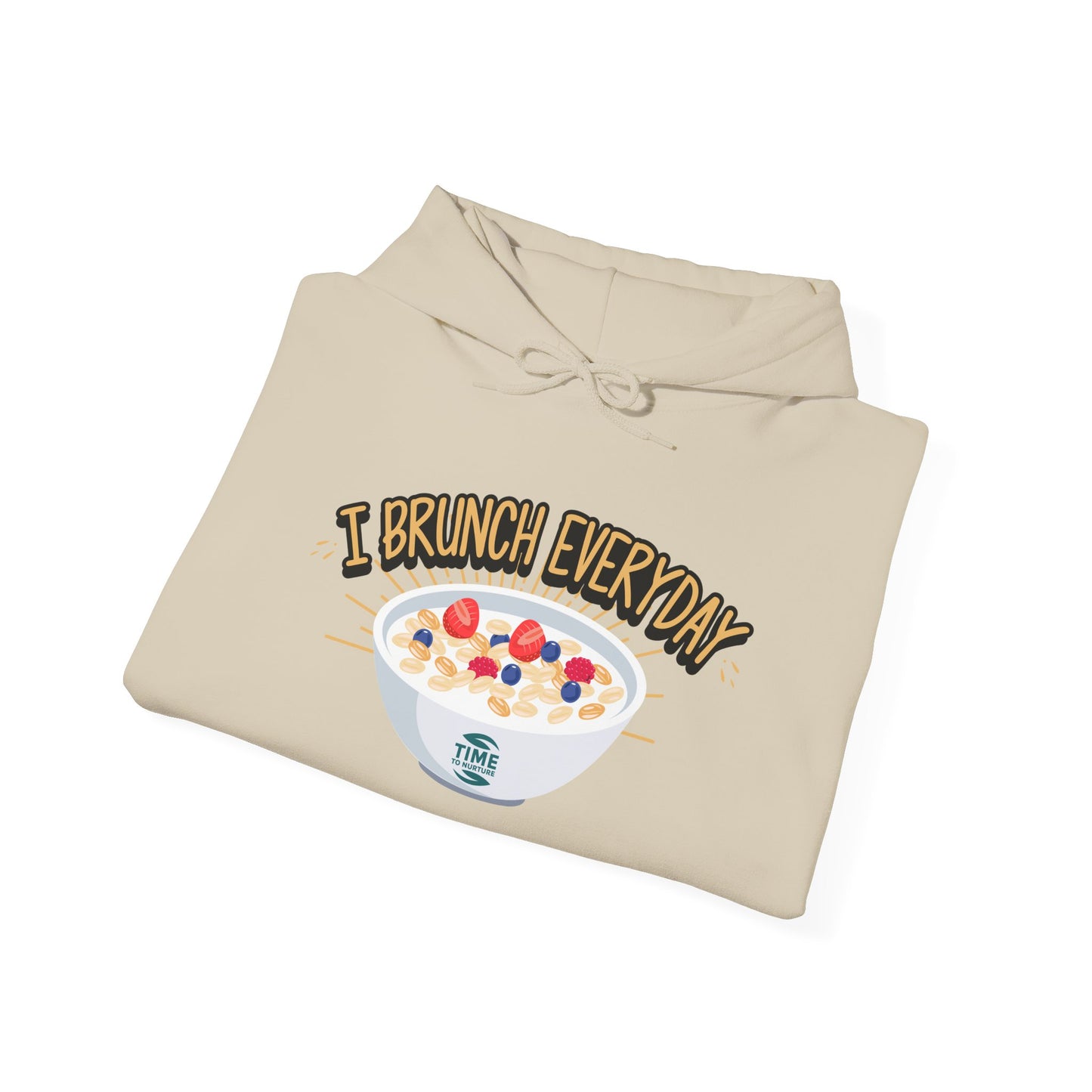 I Brunch Everyday unisex hoodie, a comfy and relaxed fit pullover perfect for lazy Sundays, weekend vibes, and brunch lovers, ideal for cozy days and casual lounge outfits.