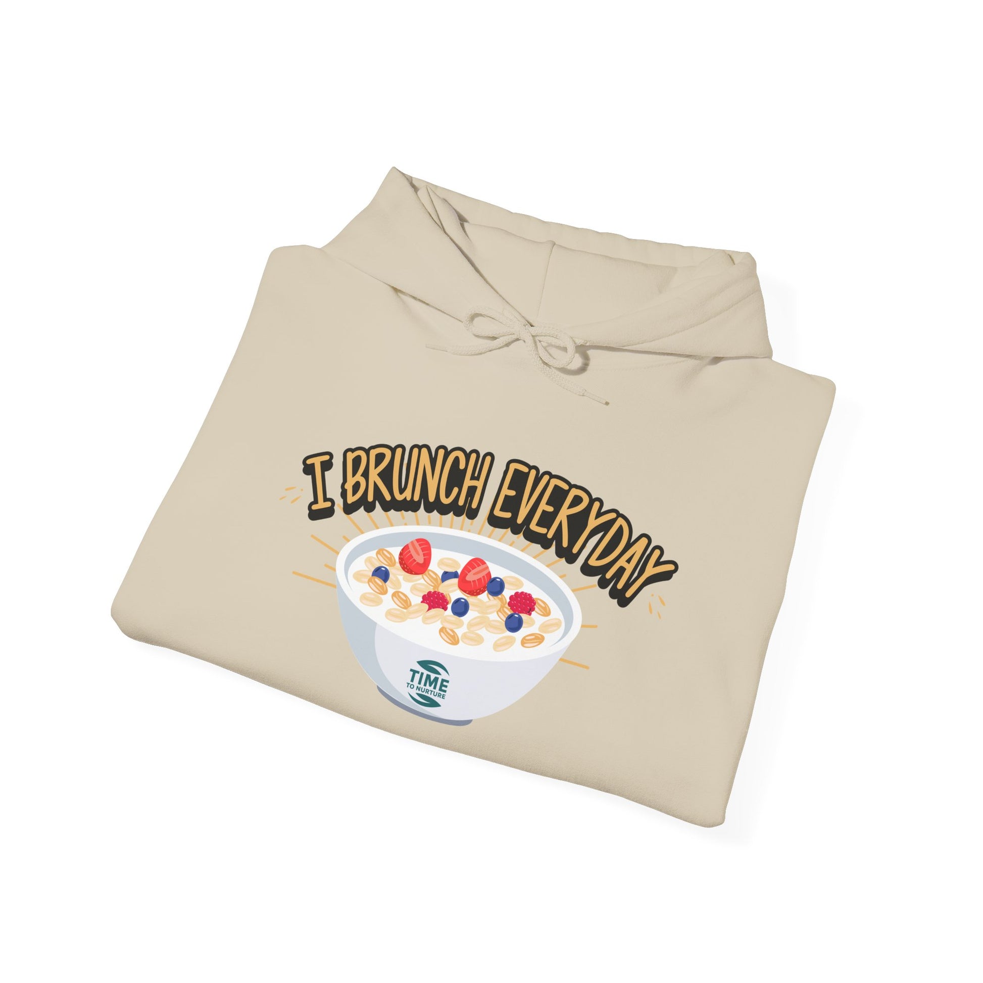 I Brunch Everyday unisex hoodie, a comfy and relaxed fit pullover perfect for lazy Sundays, weekend vibes, and brunch lovers, ideal for cozy days and casual lounge outfits.
