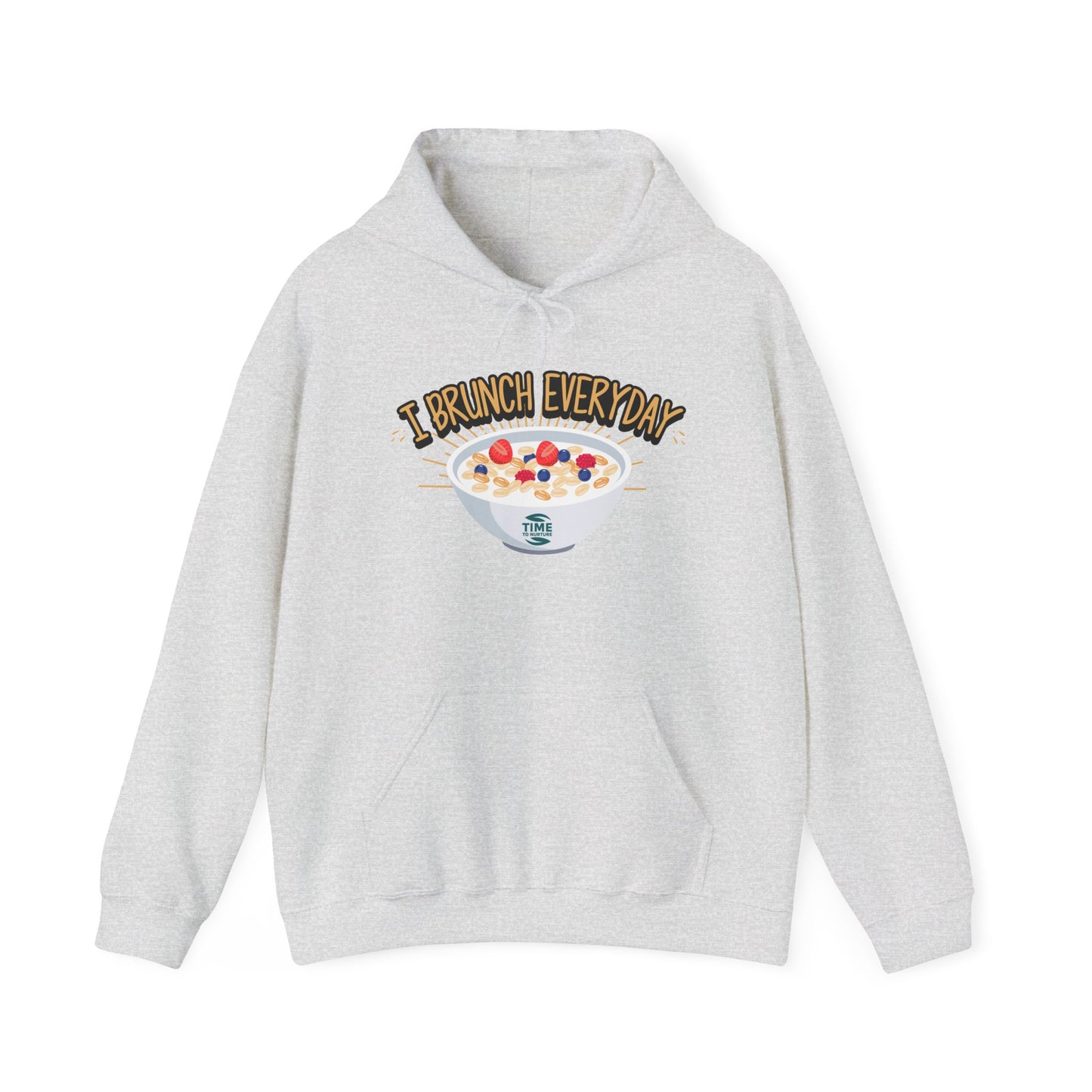 I Brunch Everyday unisex hoodie, a comfy and relaxed fit pullover perfect for lazy Sundays, weekend vibes, and brunch lovers, ideal for cozy days and casual lounge outfits.