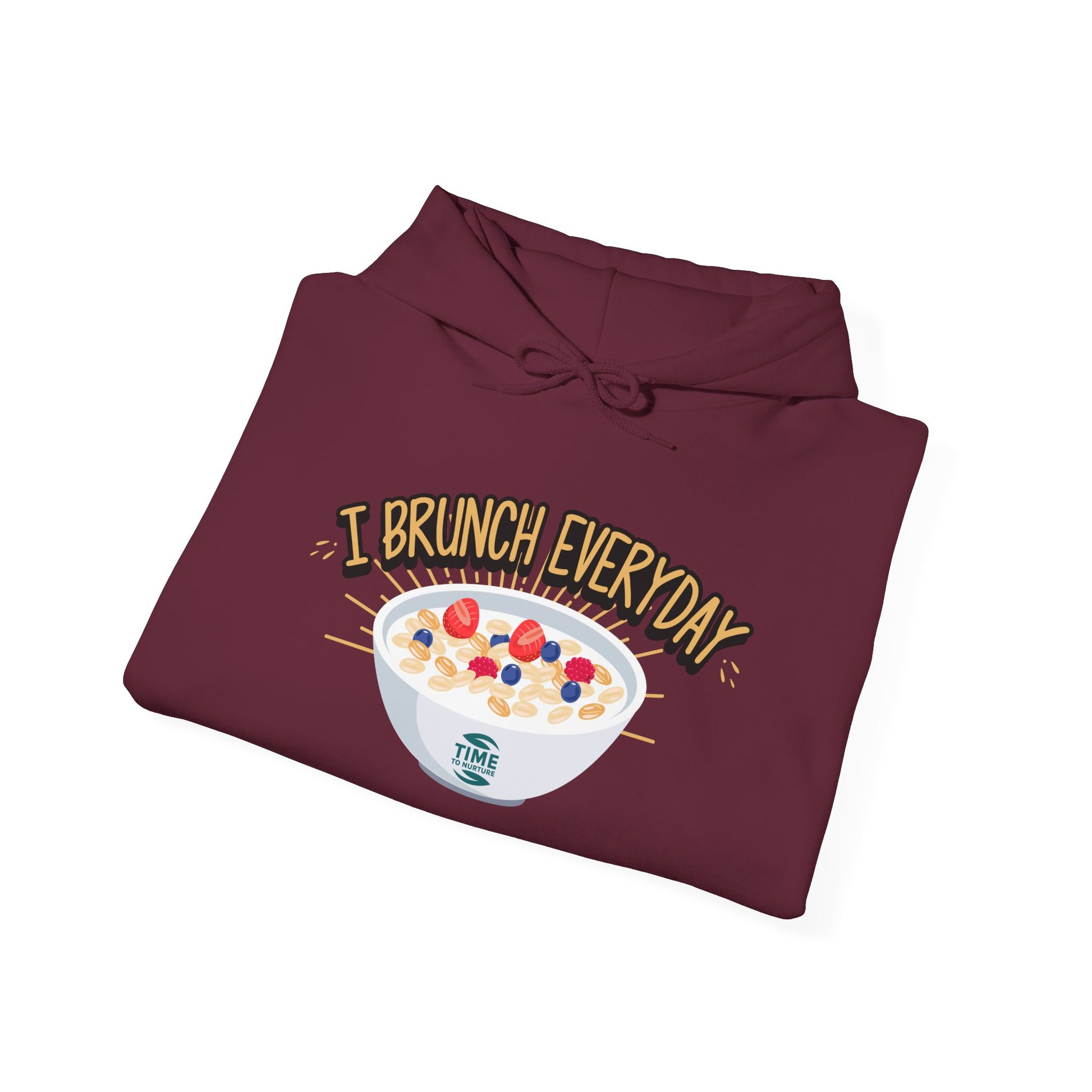 I Brunch Everyday unisex hoodie, a comfy and relaxed fit pullover perfect for lazy Sundays, weekend vibes, and brunch lovers, ideal for cozy days and casual lounge outfits.