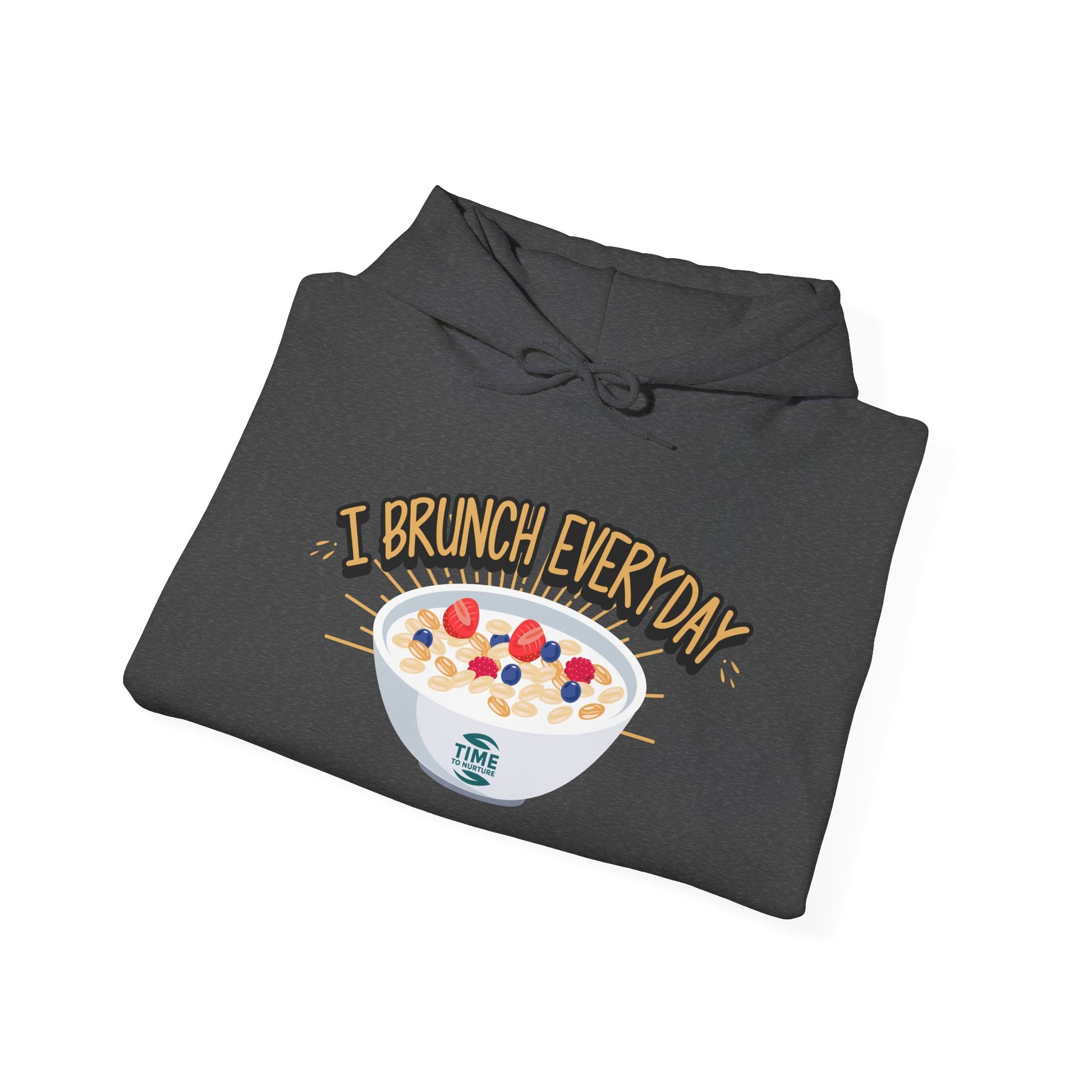 I Brunch Everyday unisex hoodie, a comfy and relaxed fit pullover perfect for lazy Sundays, weekend vibes, and brunch lovers, ideal for cozy days and casual lounge outfits.