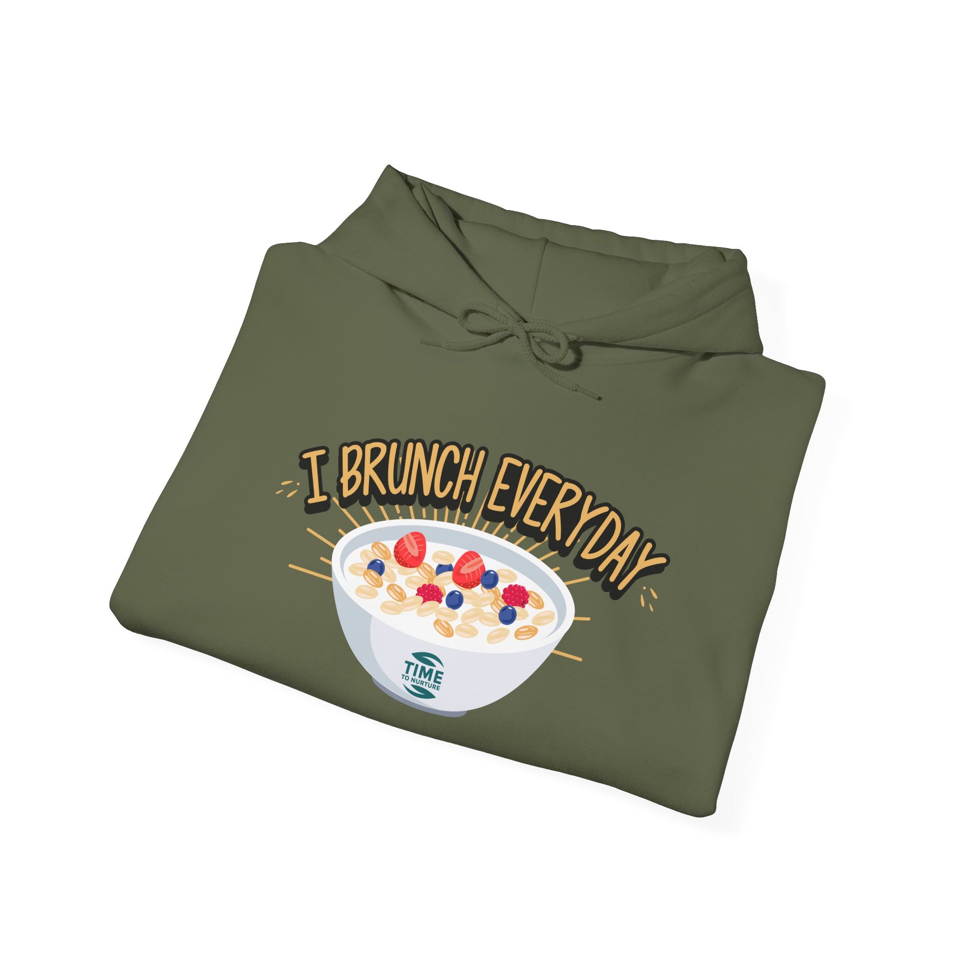 I Brunch Everyday unisex hoodie, a comfy and relaxed fit pullover perfect for lazy Sundays, weekend vibes, and brunch lovers, ideal for cozy days and casual lounge outfits.