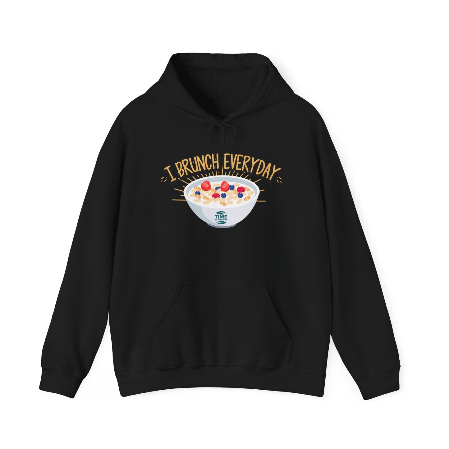 I Brunch Everyday unisex hoodie, a comfy and relaxed fit pullover perfect for lazy Sundays, weekend vibes, and brunch lovers, ideal for cozy days and casual lounge outfits.