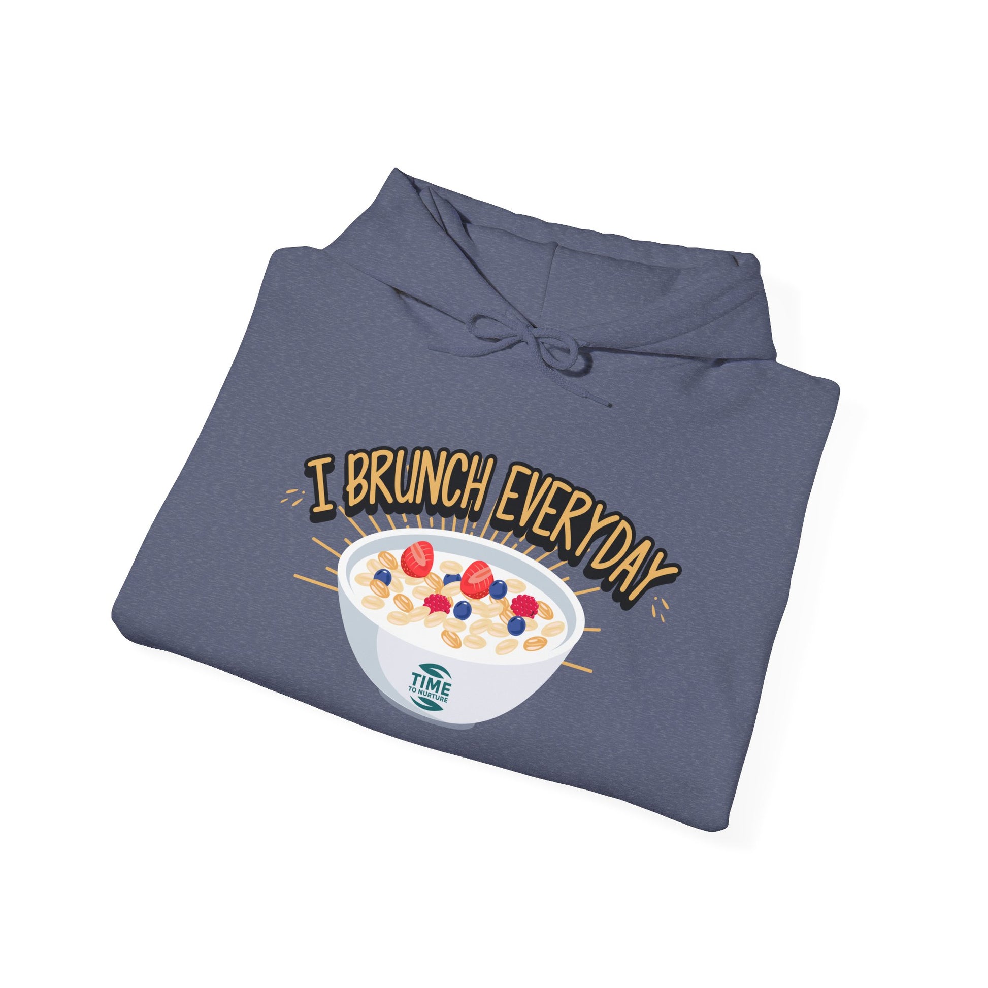 I Brunch Everyday unisex hoodie, a comfy and relaxed fit pullover perfect for lazy Sundays, weekend vibes, and brunch lovers, ideal for cozy days and casual lounge outfits.