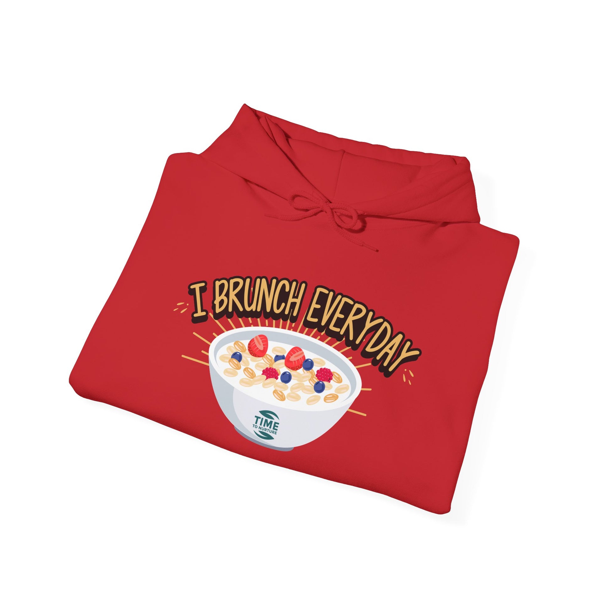 I Brunch Everyday unisex hoodie, a comfy and relaxed fit pullover perfect for lazy Sundays, weekend vibes, and brunch lovers, ideal for cozy days and casual lounge outfits.