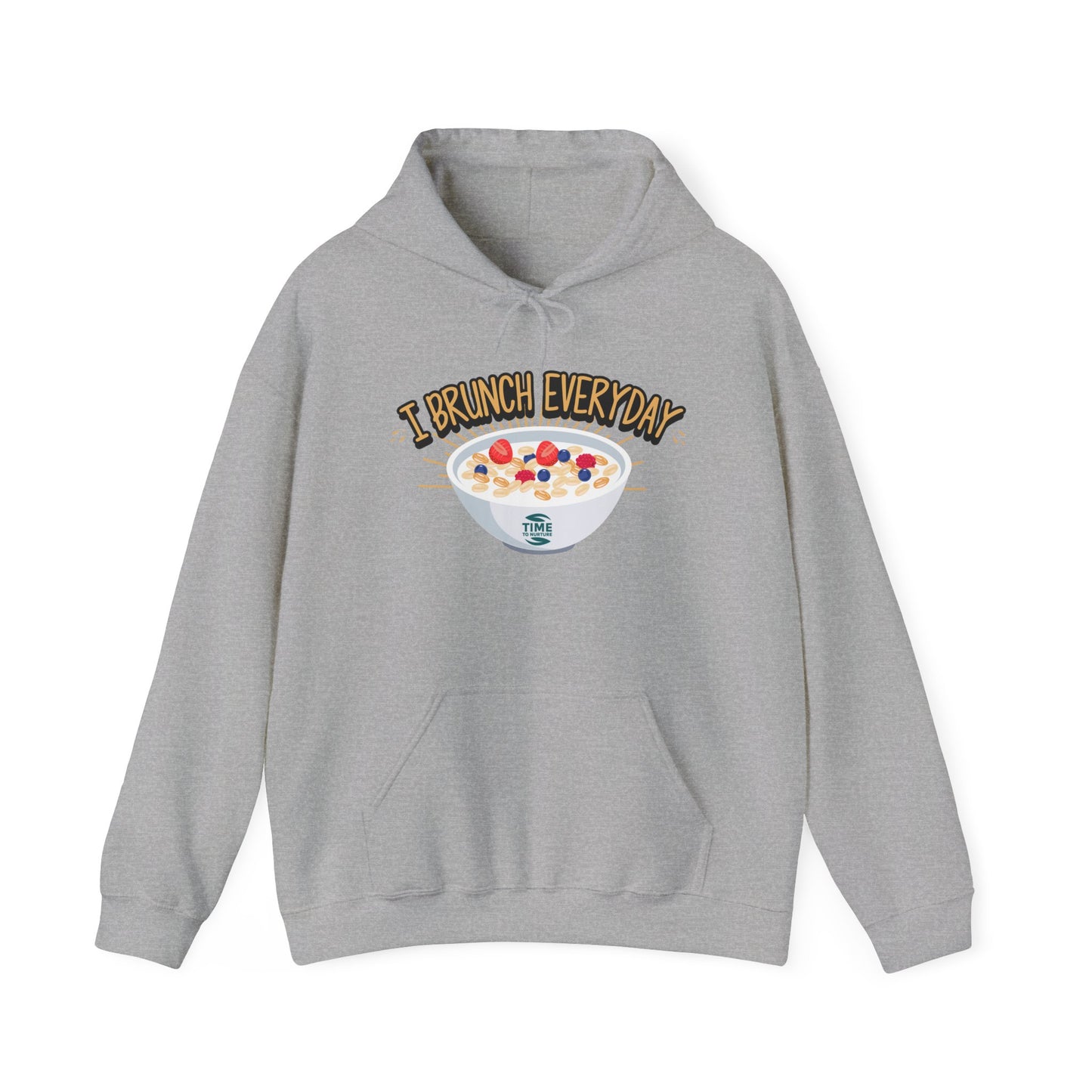 I Brunch Everyday unisex hoodie, a comfy and relaxed fit pullover perfect for lazy Sundays, weekend vibes, and brunch lovers, ideal for cozy days and casual lounge outfits.