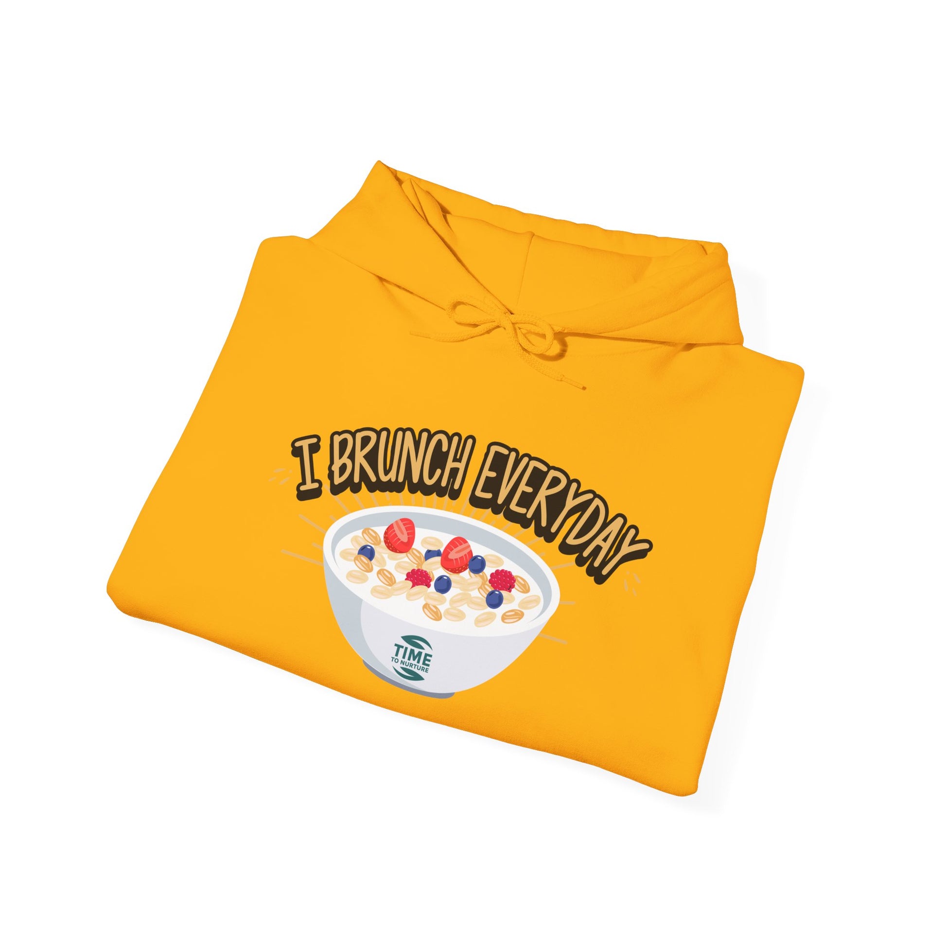 I Brunch Everyday unisex hoodie, a comfy and relaxed fit pullover perfect for lazy Sundays, weekend vibes, and brunch lovers, ideal for cozy days and casual lounge outfits.
