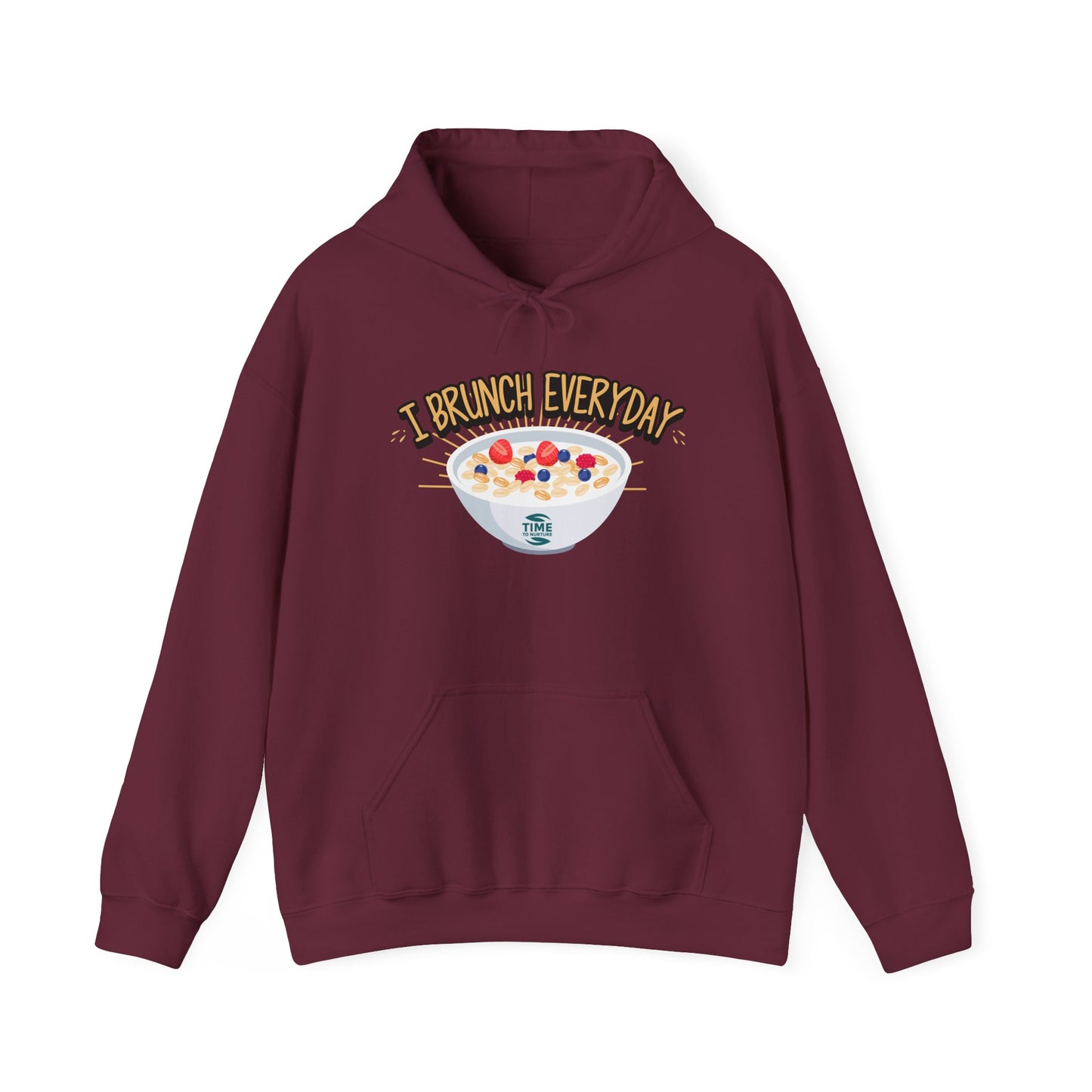 I Brunch Everyday unisex hoodie, a comfy and relaxed fit pullover perfect for lazy Sundays, weekend vibes, and brunch lovers, ideal for cozy days and casual lounge outfits.