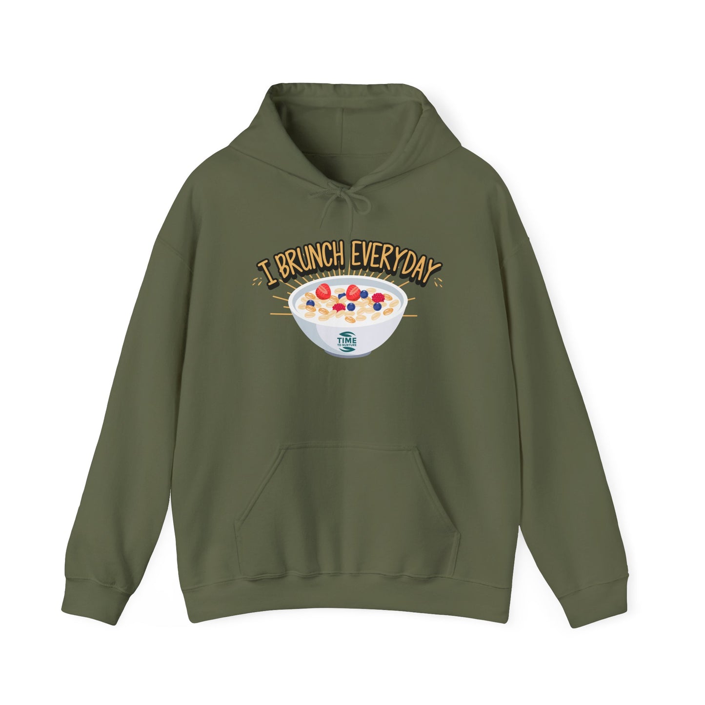 I Brunch Everyday unisex hoodie, a comfy and relaxed fit pullover perfect for lazy Sundays, weekend vibes, and brunch lovers, ideal for cozy days and casual lounge outfits.