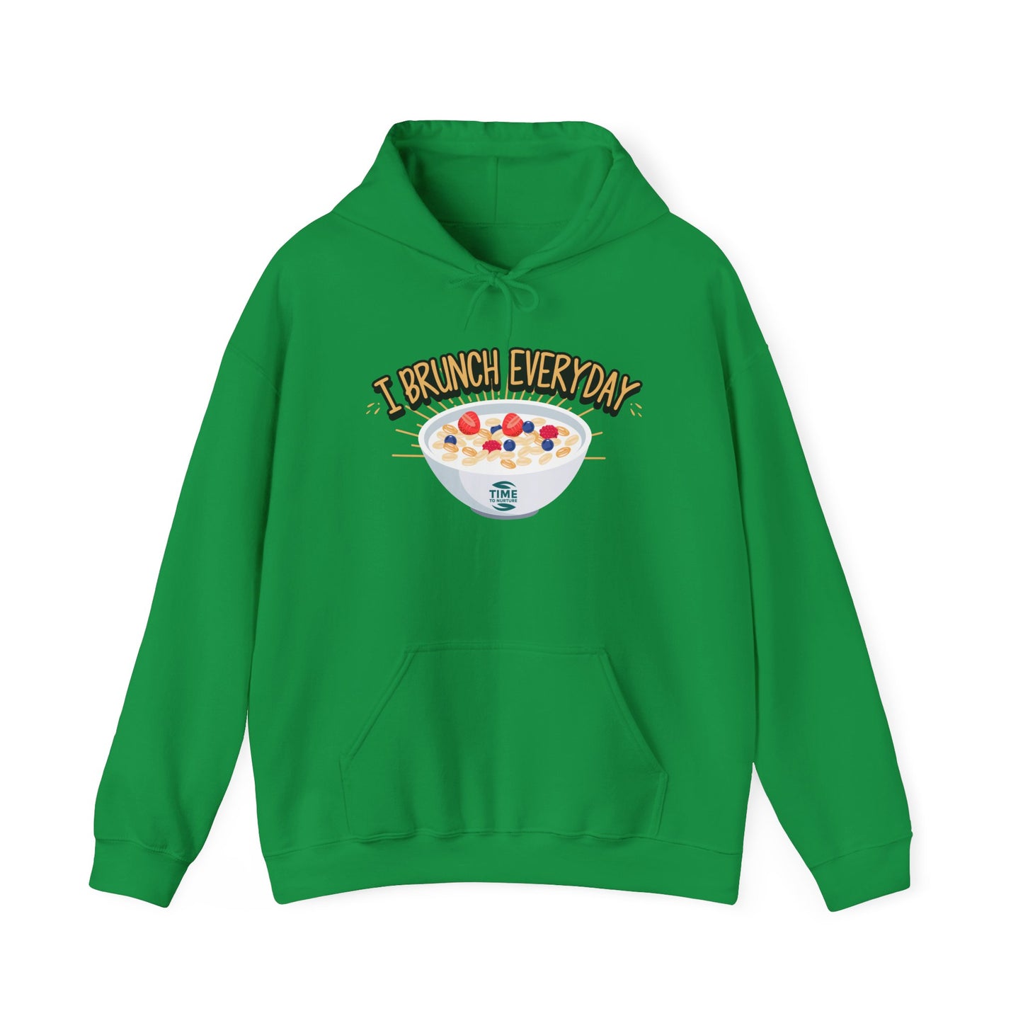 I Brunch Everyday unisex hoodie, a comfy and relaxed fit pullover perfect for lazy Sundays, weekend vibes, and brunch lovers, ideal for cozy days and casual lounge outfits.