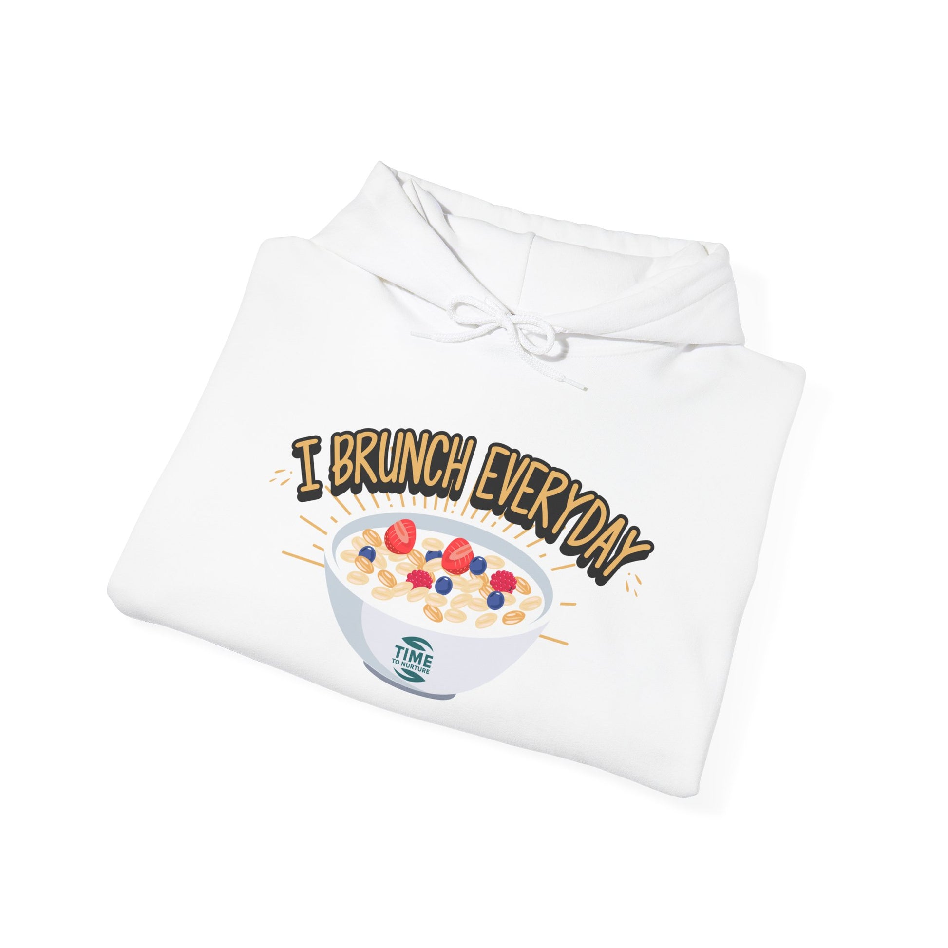I Brunch Everyday unisex hoodie, a comfy and relaxed fit pullover perfect for lazy Sundays, weekend vibes, and brunch lovers, ideal for cozy days and casual lounge outfits.