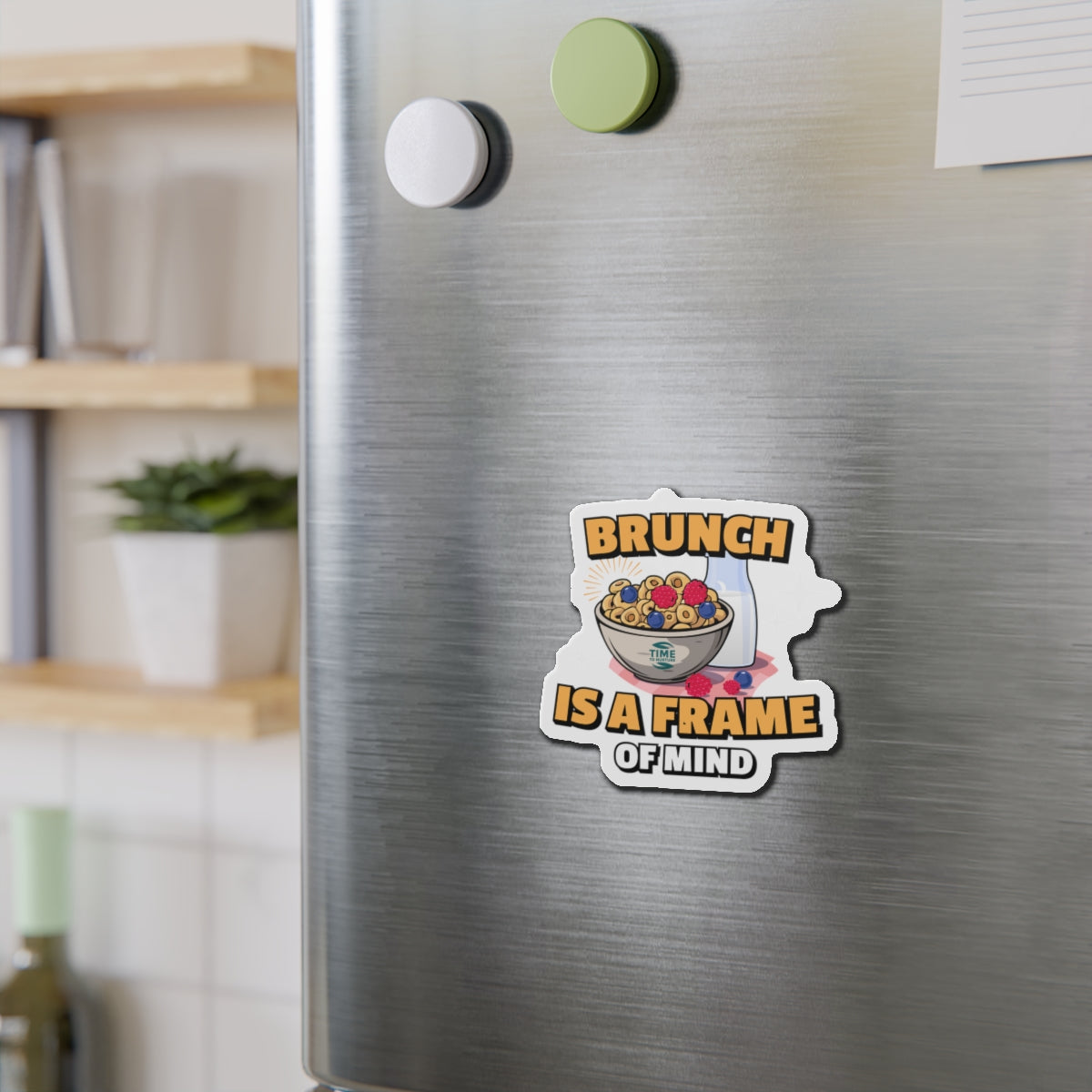 Playful brunch magnet with a fun and quirky design, perfect for adding a stylish touch to the kitchen or cafe, ideal for foodies and brunch lovers.