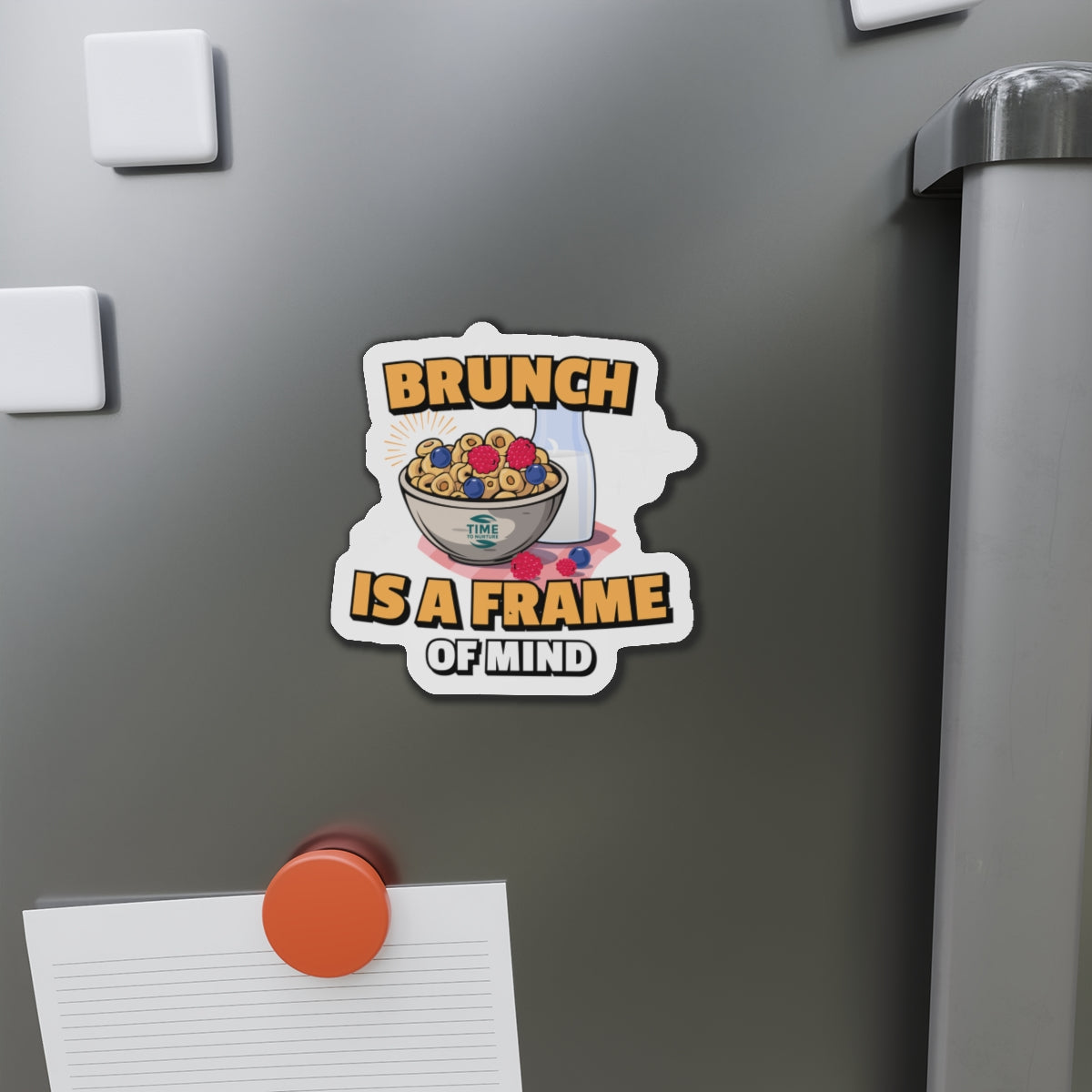 Playful brunch magnet with a fun and quirky design, perfect for adding a stylish touch to the kitchen or cafe, ideal for foodies and brunch lovers.