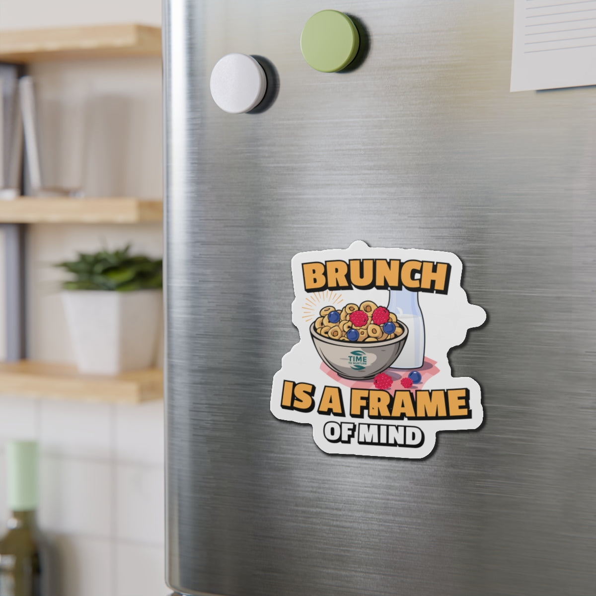 Playful brunch magnet with a fun and quirky design, perfect for adding a stylish touch to the kitchen or cafe, ideal for foodies and brunch lovers.