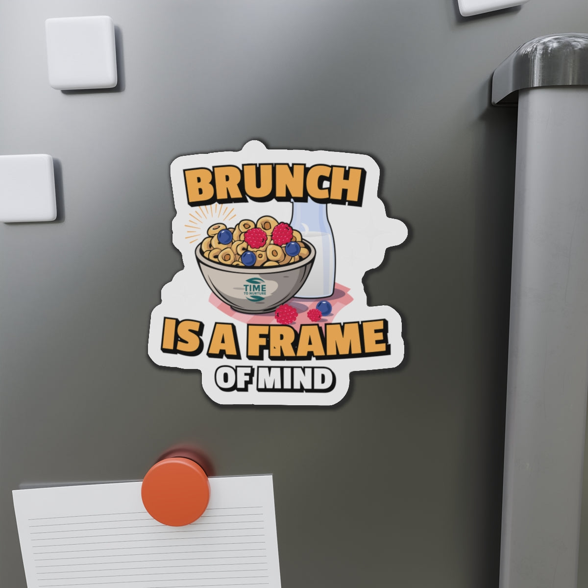 Playful brunch magnet with a fun and quirky design, perfect for adding a stylish touch to the kitchen or cafe, ideal for foodies and brunch lovers.