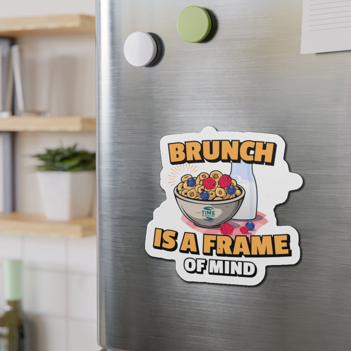 Playful brunch magnet with a fun and quirky design, perfect for adding a stylish touch to the kitchen or cafe, ideal for foodies and brunch lovers.
