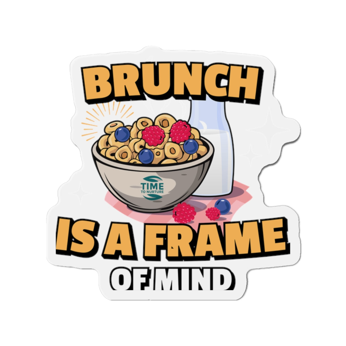 Playful brunch magnet with a fun and quirky design, perfect for adding a stylish touch to the kitchen or cafe, ideal for foodies and brunch lovers.