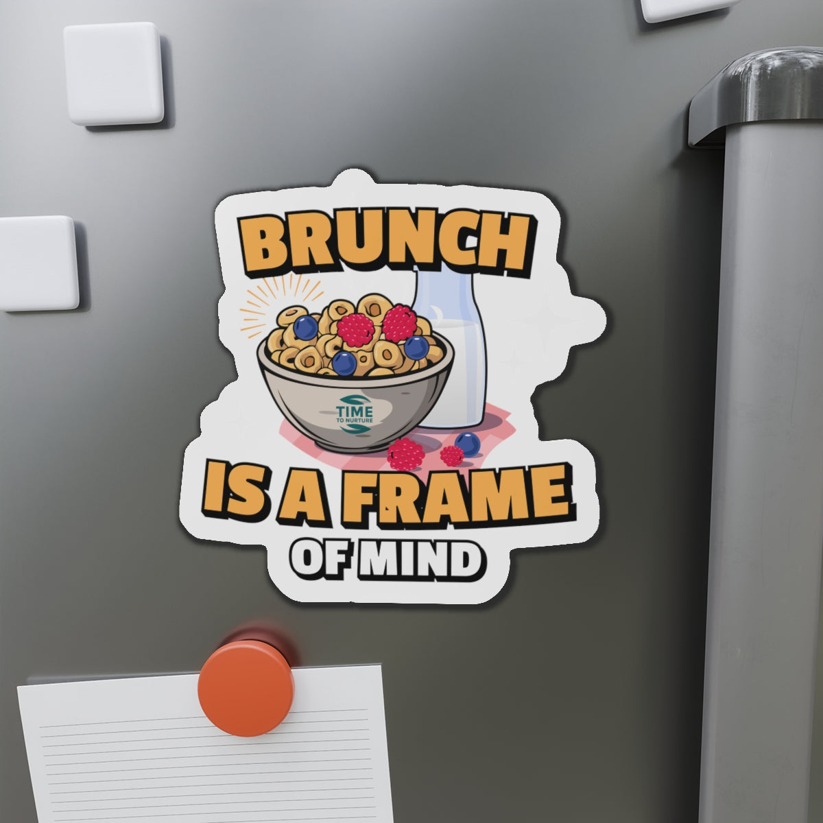 Playful brunch magnet with a fun and quirky design, perfect for adding a stylish touch to the kitchen or cafe, ideal for foodies and brunch lovers.