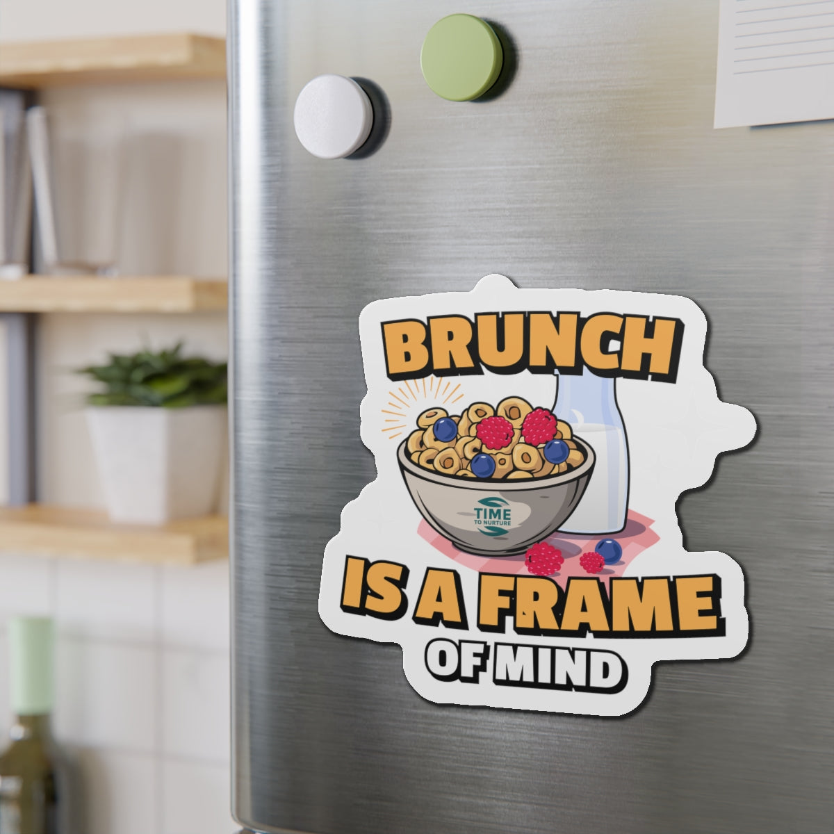 Playful brunch magnet with a fun and quirky design, perfect for adding a stylish touch to the kitchen or cafe, ideal for foodies and brunch lovers.