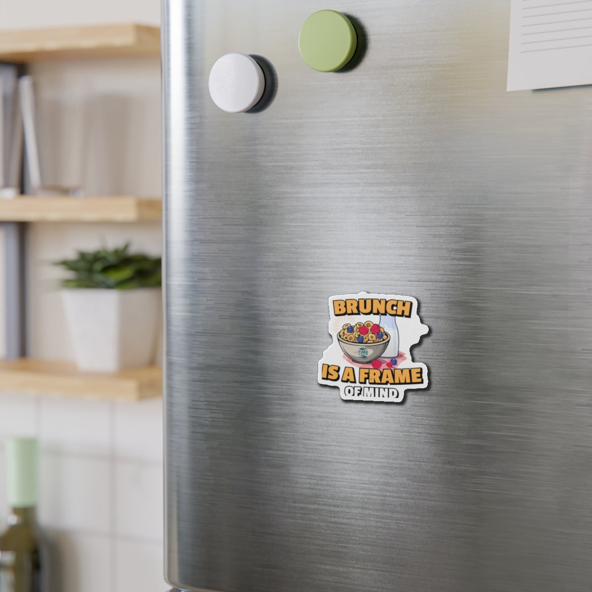 Playful brunch magnet with a fun and quirky design, perfect for adding a stylish touch to the kitchen or cafe, ideal for foodies and brunch lovers.