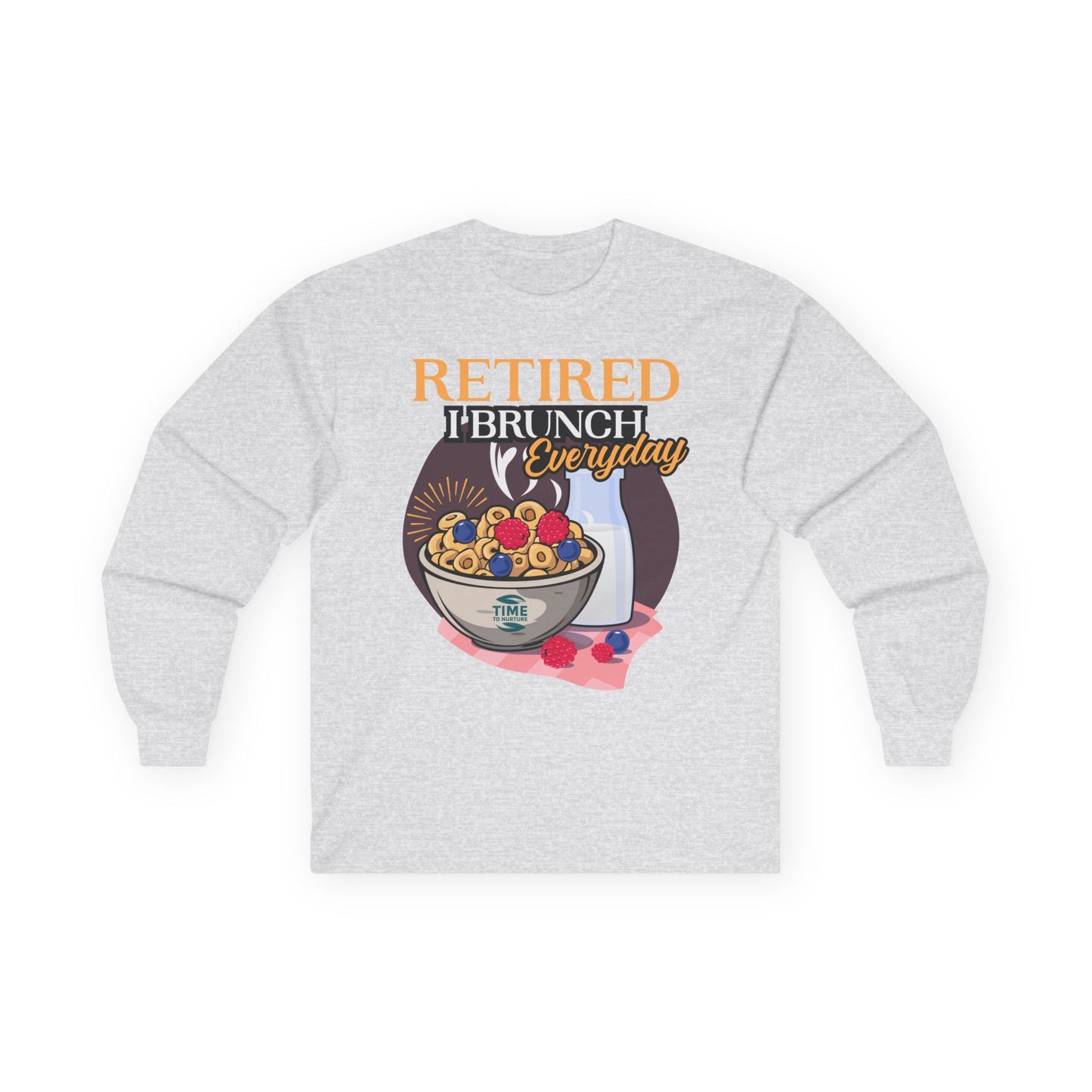 Retired I Brunch Everyday unisex ultra cotton long sleeve tee in a comfortable, durable design, perfect for retirement and brunch lovers