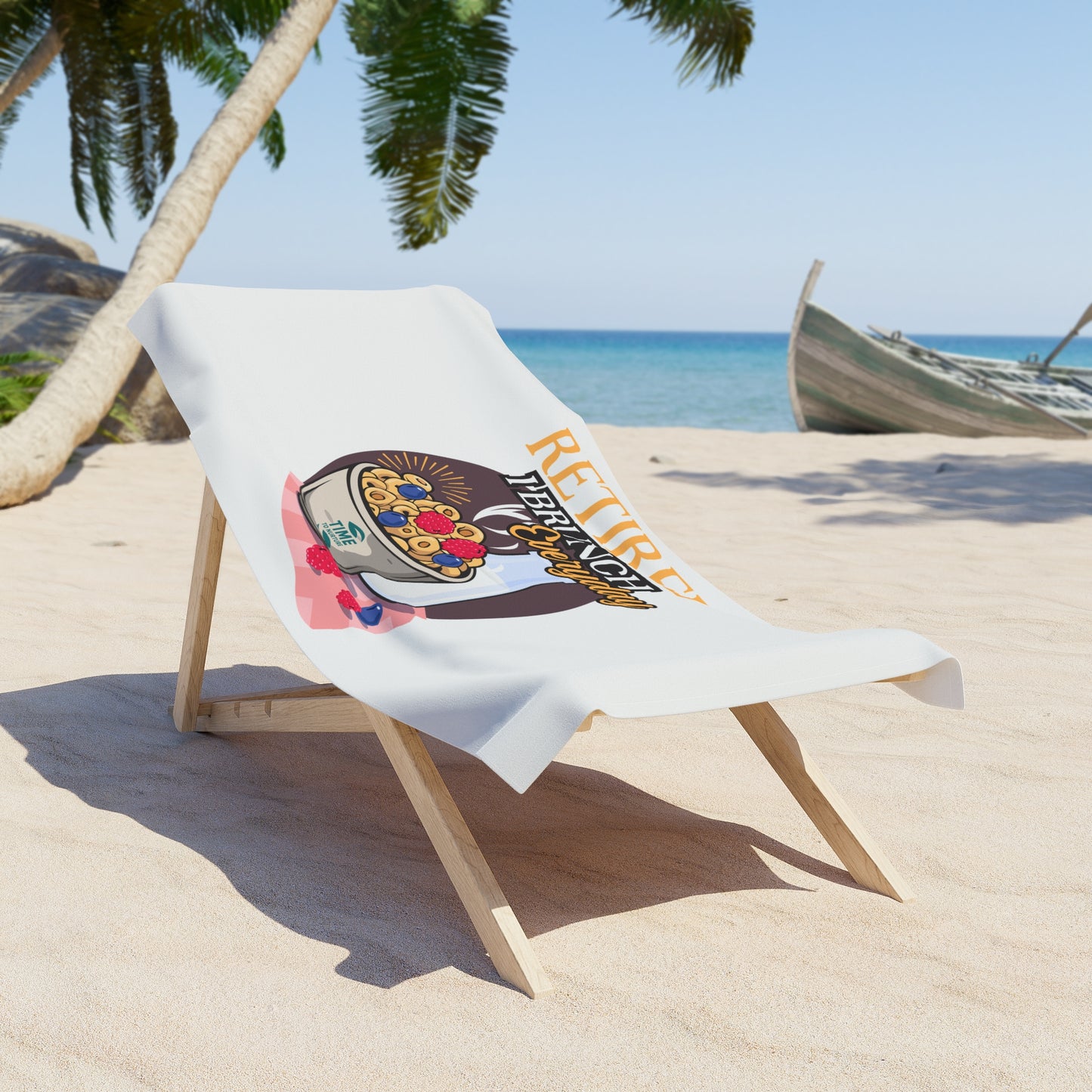 Retired & Loving It beach towel, ultra-soft and absorbent, perfect for relaxation, poolside lounging, and beach getaways.