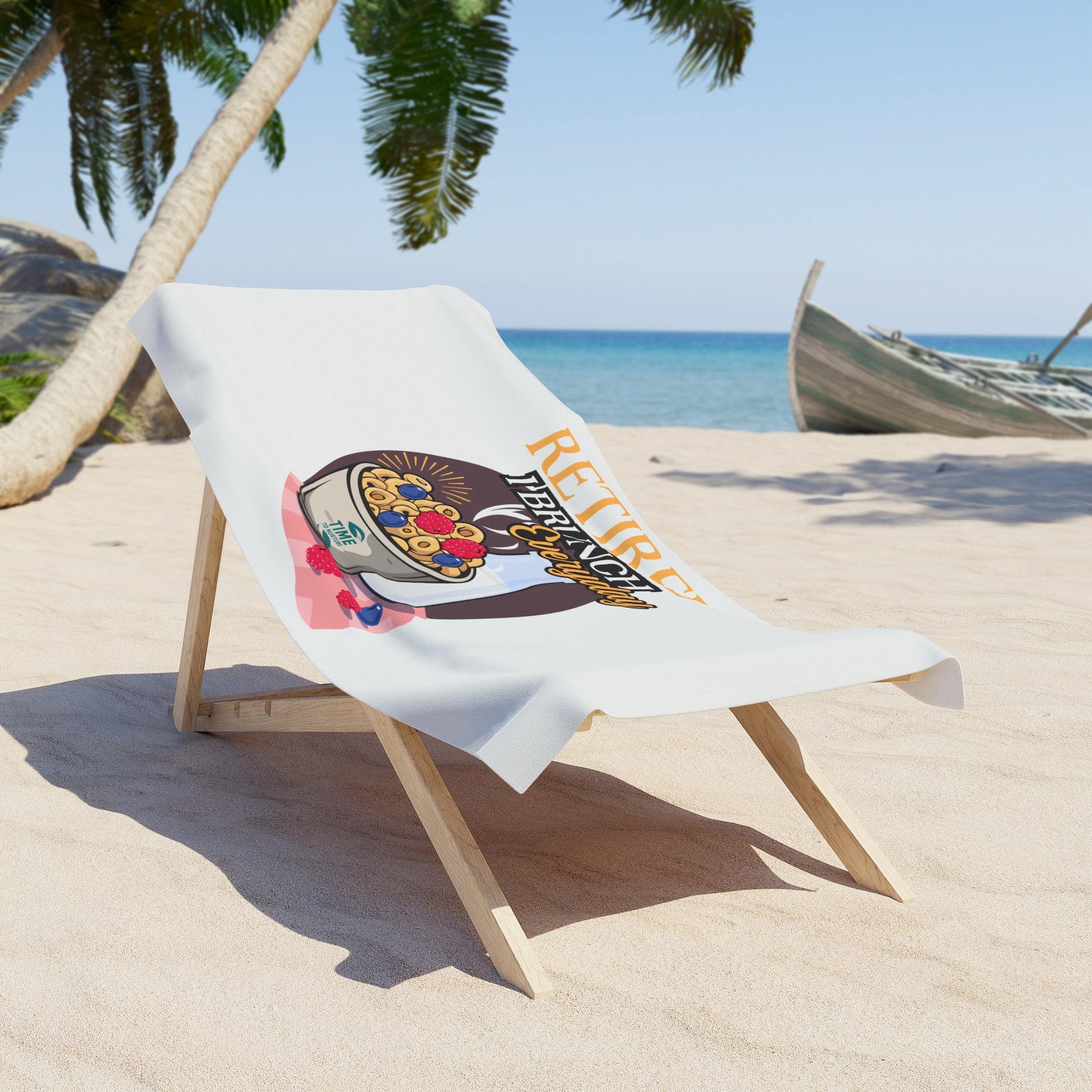 Retired & Loving It beach towel, ultra-soft and absorbent, perfect for relaxation, poolside lounging, and beach getaways.