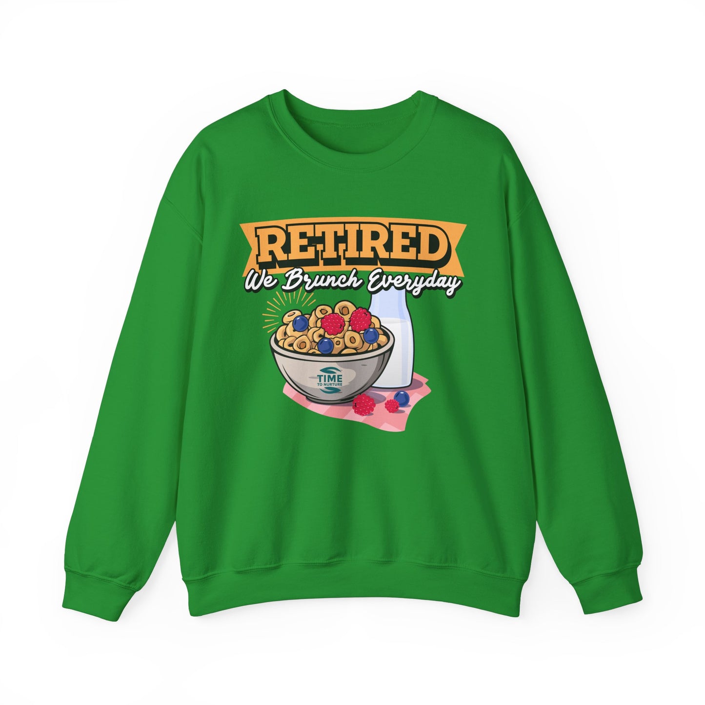 Retired: We Brunch Every Day unisex heavy blend crewneck sweatshirt, a comfortable and durable choice perfect for brunch lovers and relaxed retirement days.