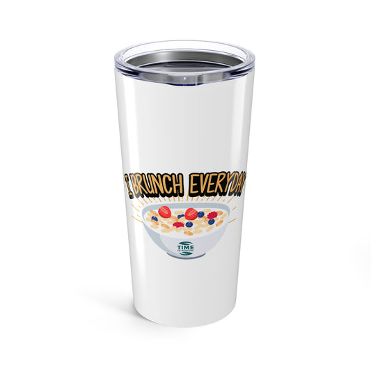Retirement Brunch Lovers 20oz tumbler, a funny stainless steel travel mug with hot and cold insulation, perfect for brunch enthusiasts and retirement gifts